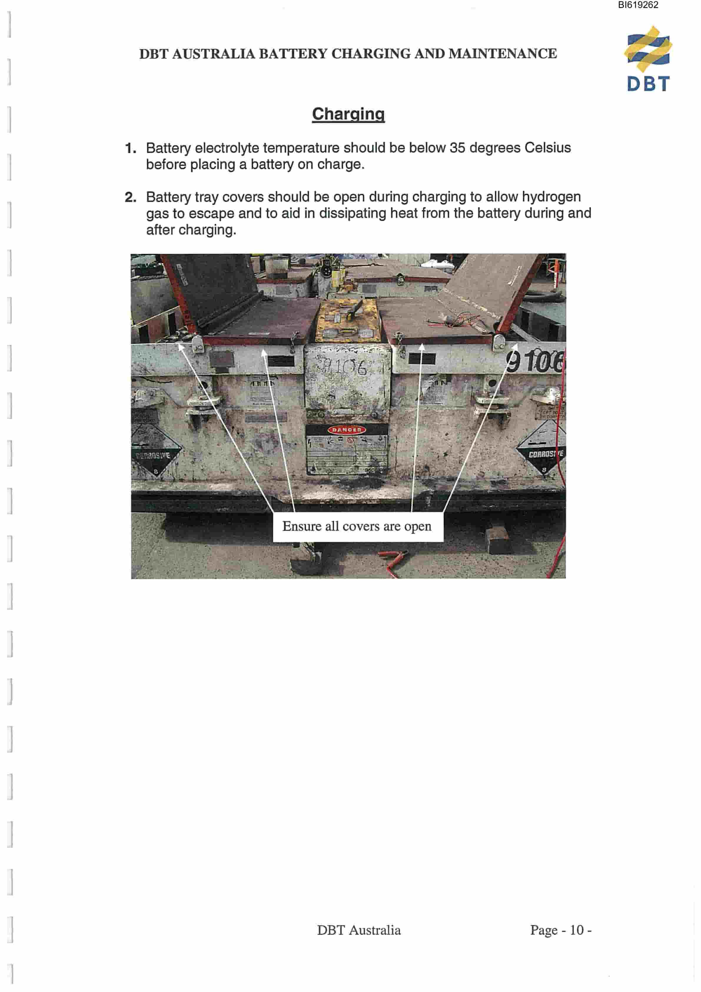 Bucyrus Tahmoor Colliery Una-Hauler Battery Technical Manual BI619262-2