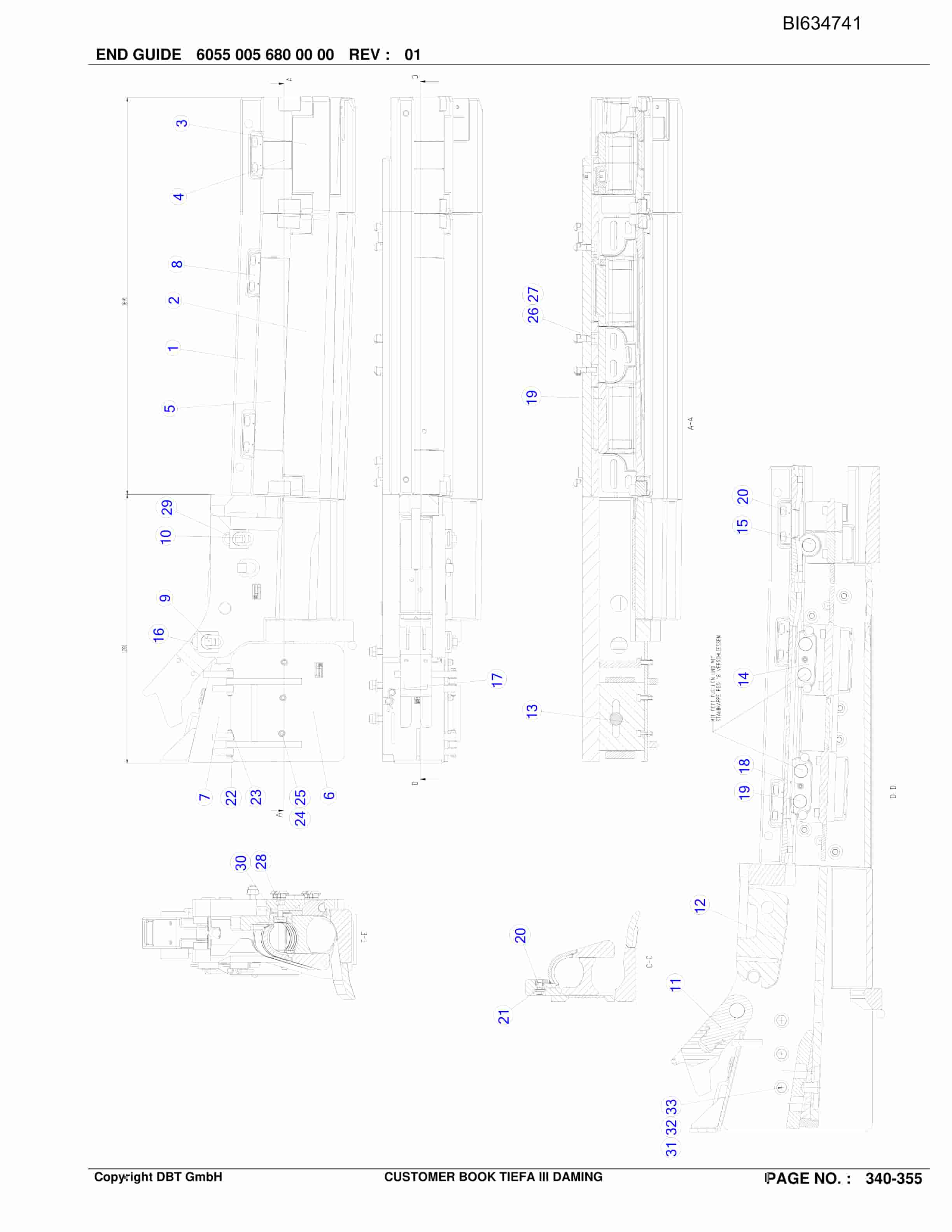 Bucyrus TIEFA III DAMING - GH-PRT PF 3-822 Parts Catalog BI634741-3