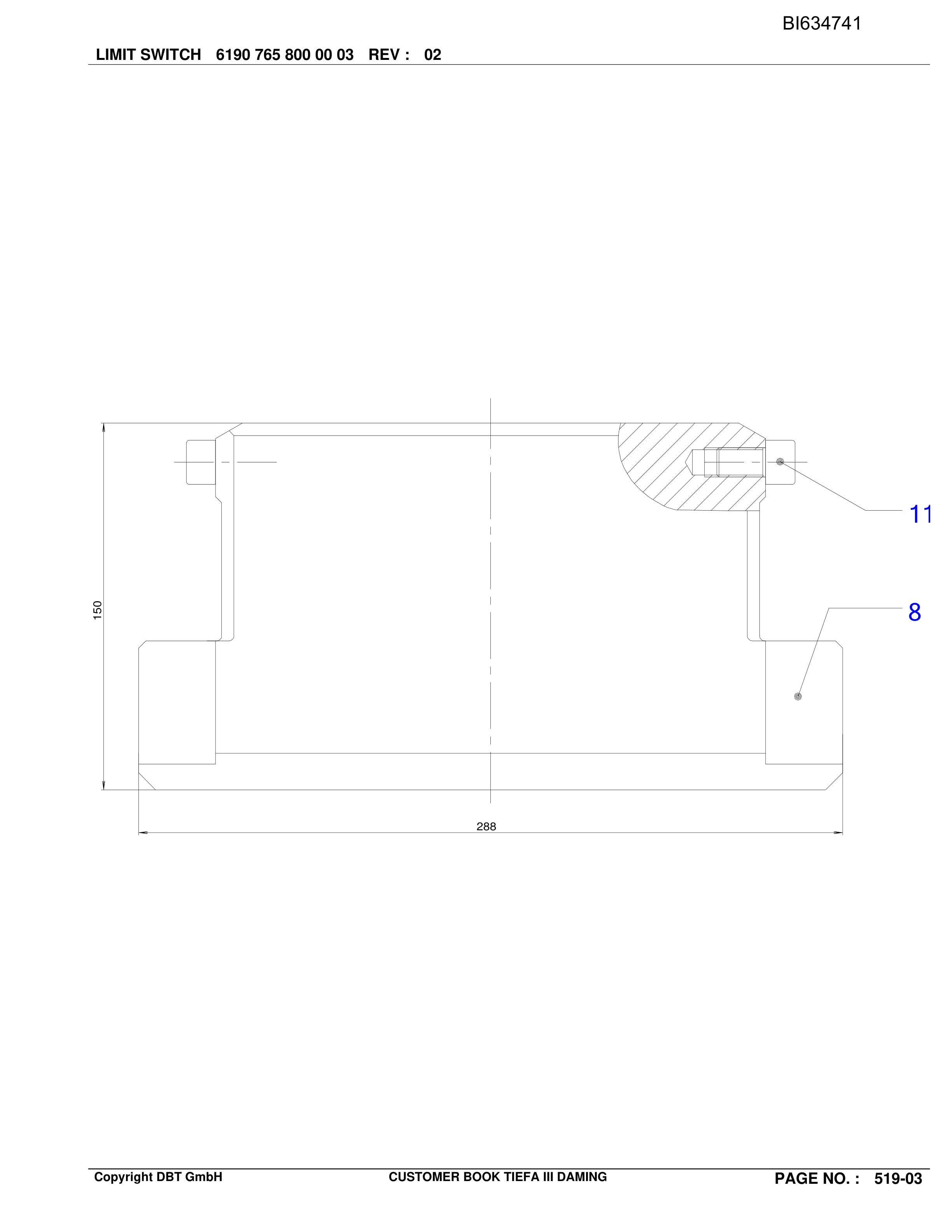 Bucyrus TIEFA III DAMING - GH-PRT PF 3-822 Parts Catalog BI634741-4