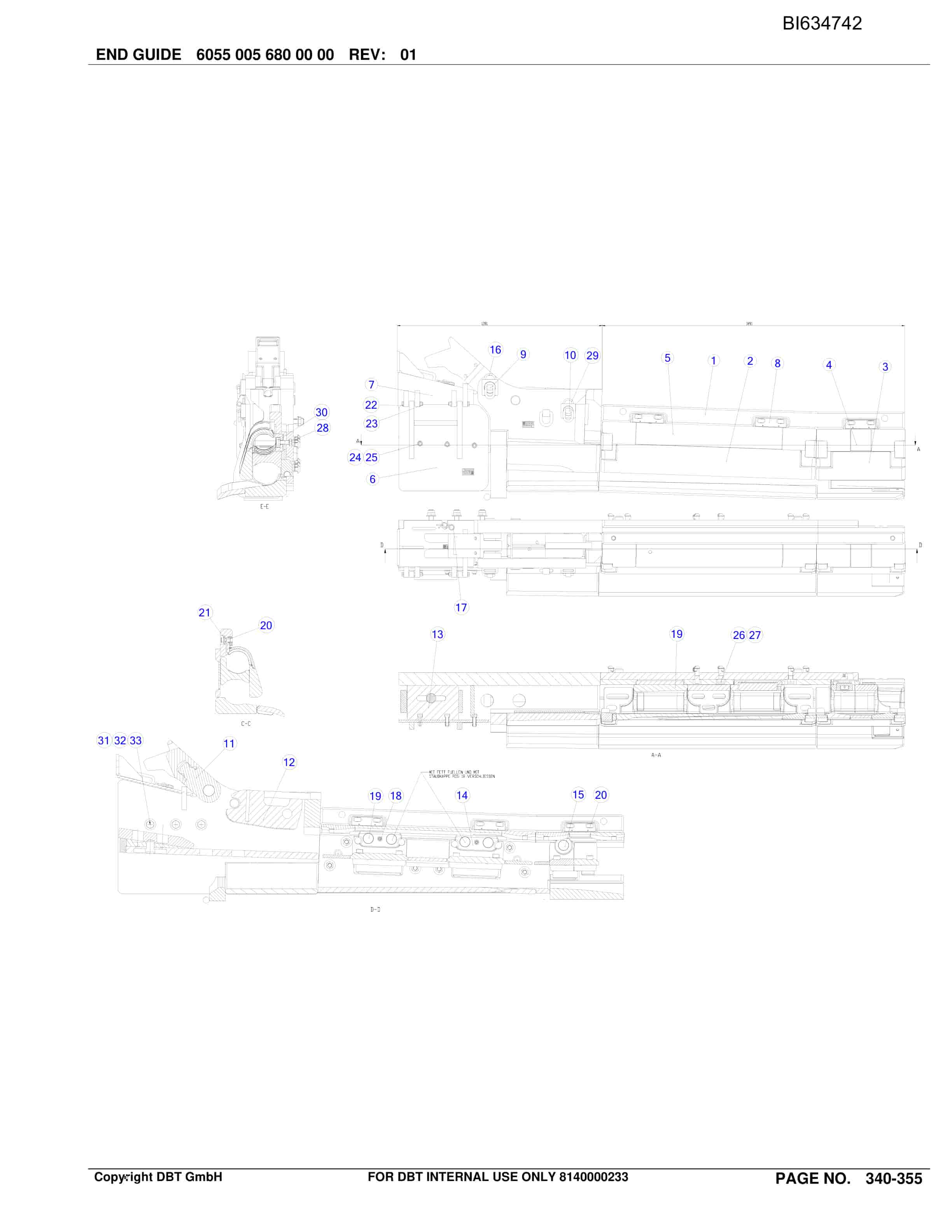 Bucyrus TIEFA III DAMING - GH-PRT PF 3-822 Parts Catalog BI634742-5