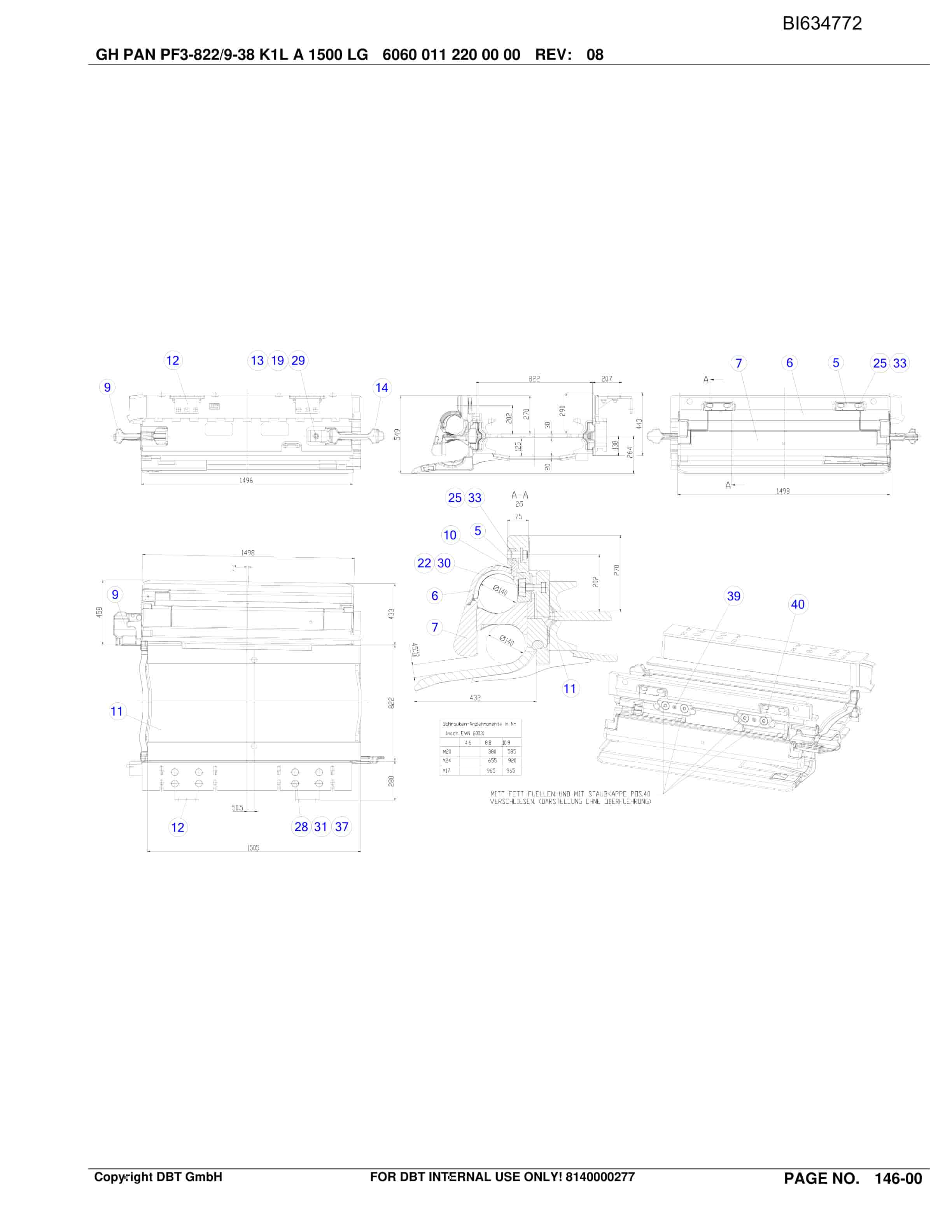 Bucyrus TIEFA IV, GH-PRT PF 3-822 Parts Catalog BI634772-3