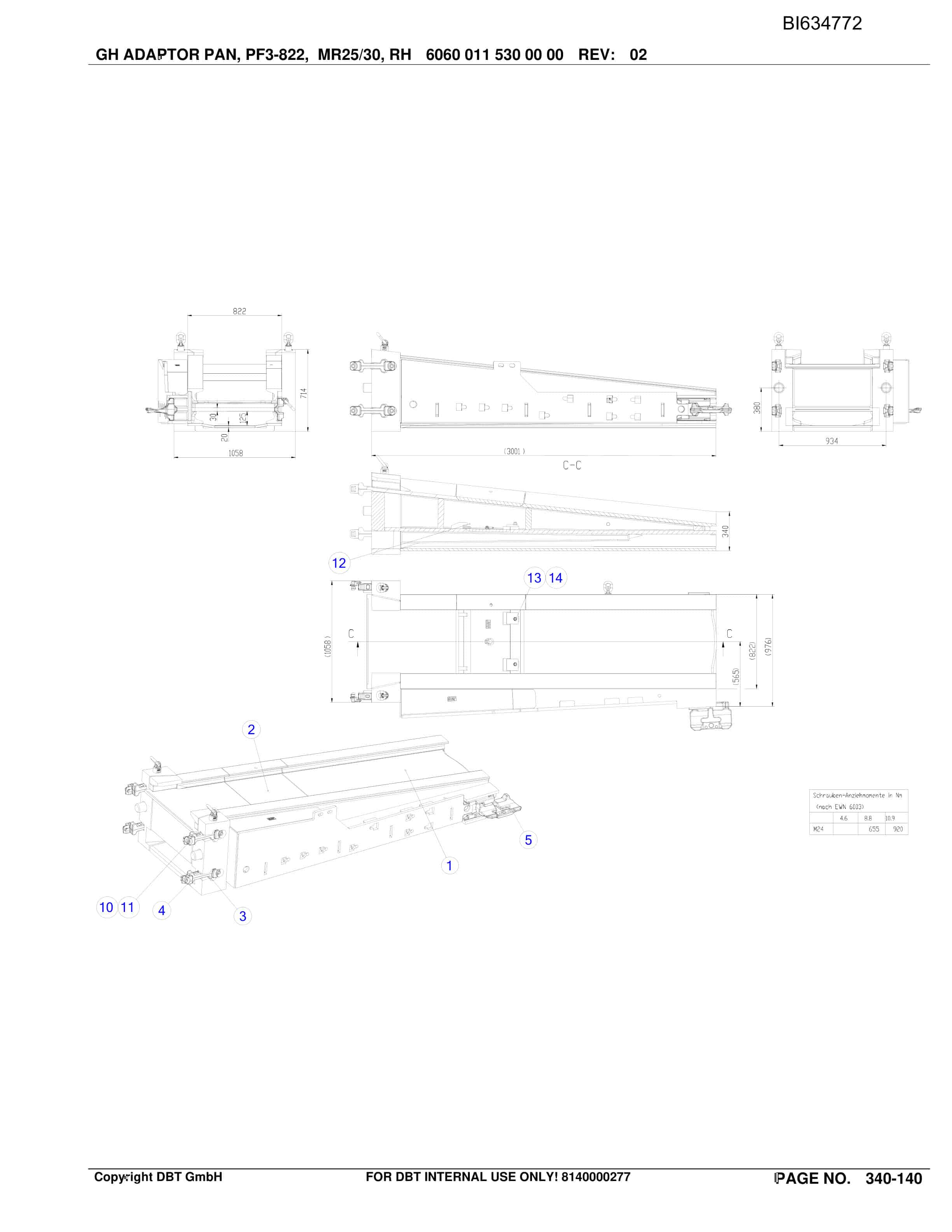 Bucyrus TIEFA IV, GH-PRT PF 3-822 Parts Catalog BI634772-5