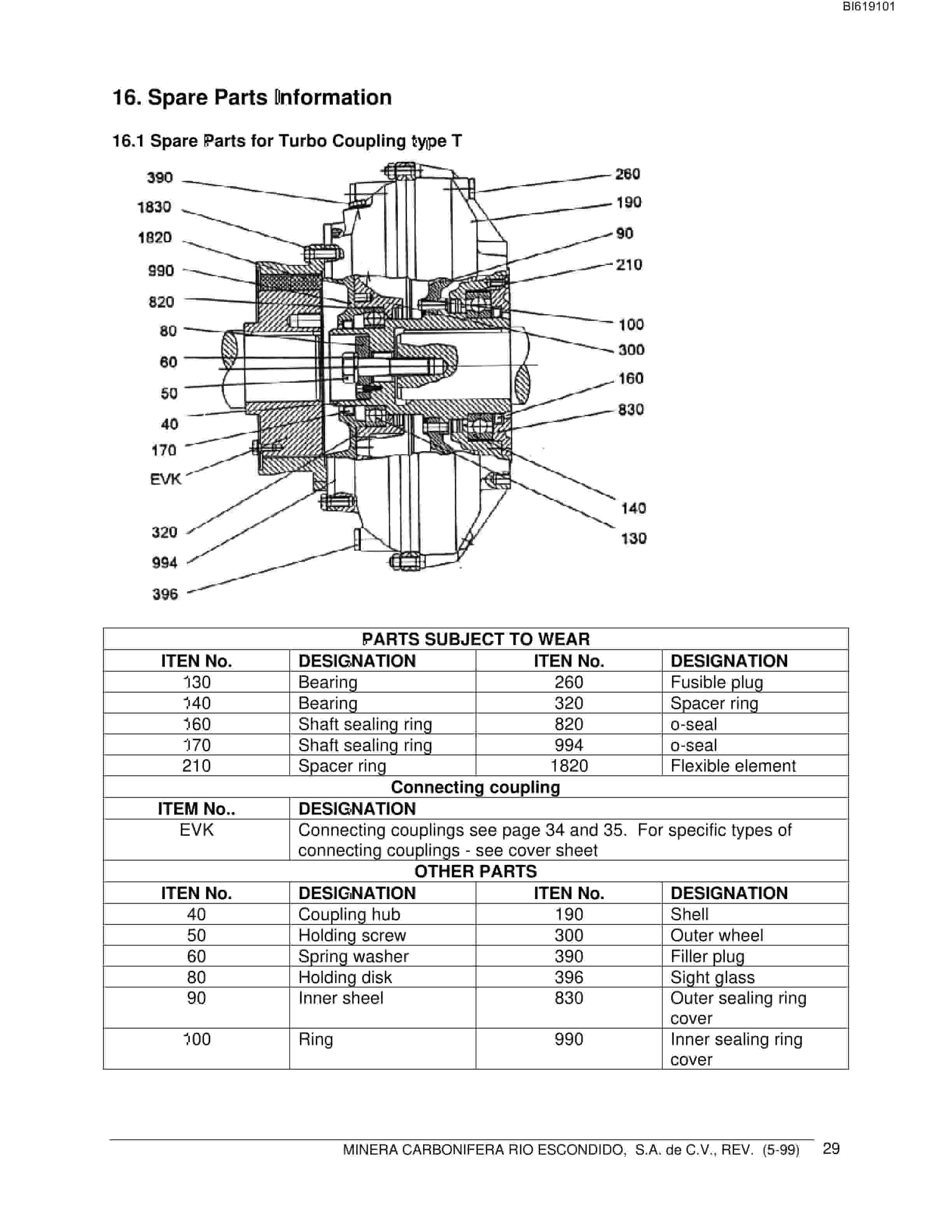 Bucyrus Turbo Couplings With Constant Filling Technical Manual BI619101-5