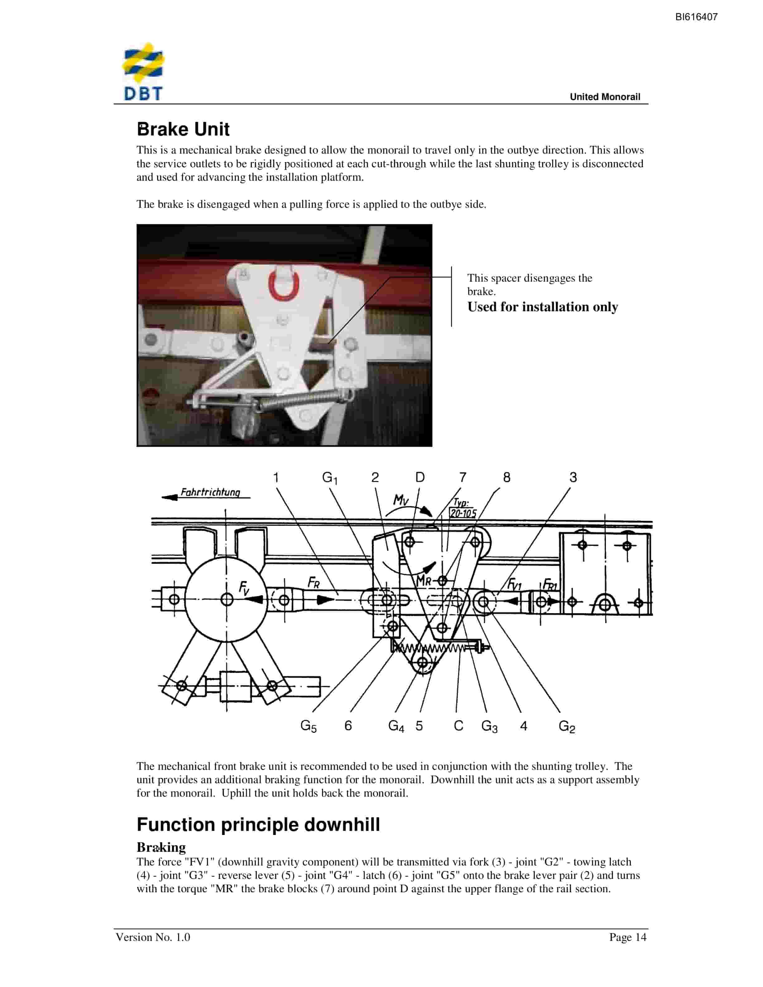 Bucyrus United Monorail Technical Manual BI616407-2