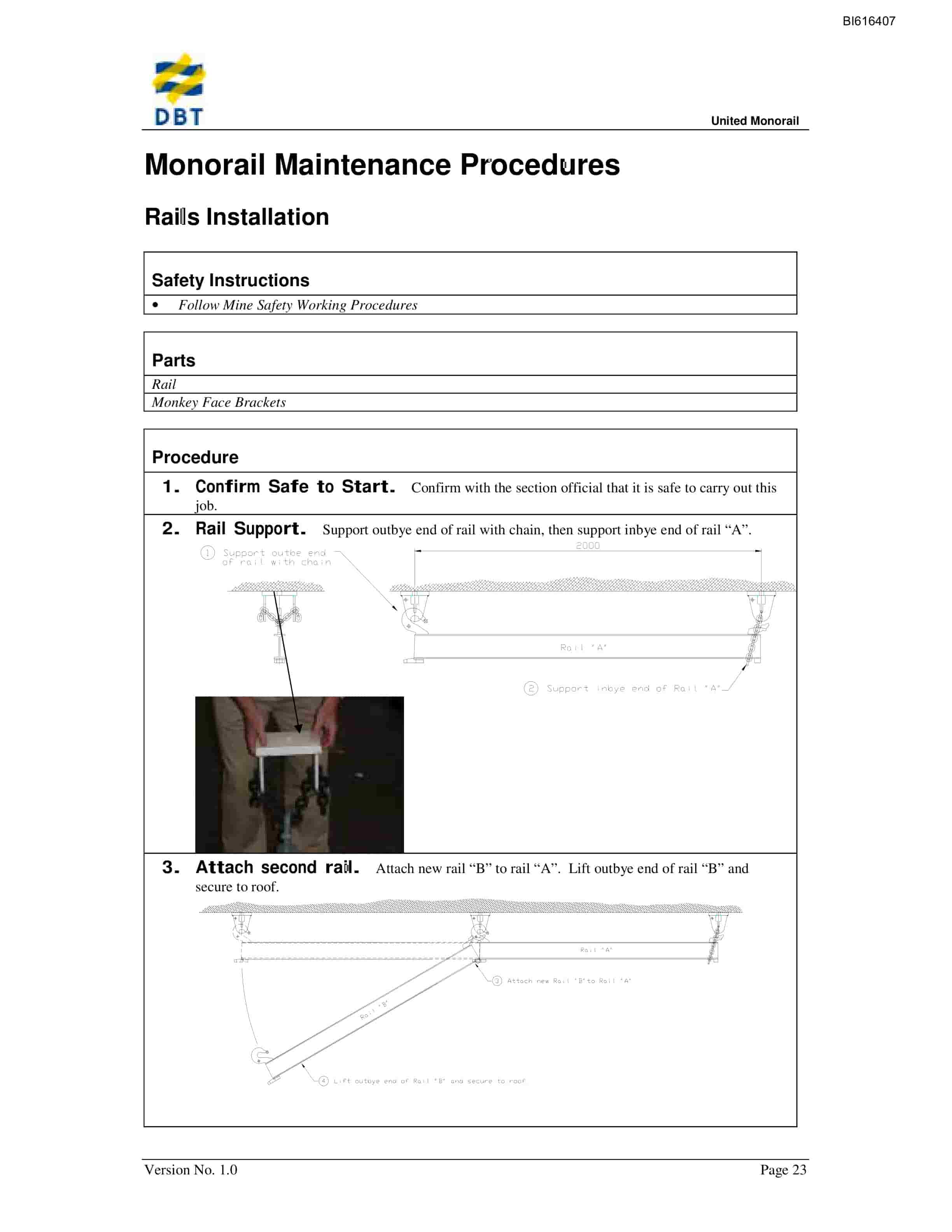 Bucyrus United Monorail Technical Manual BI616407-5