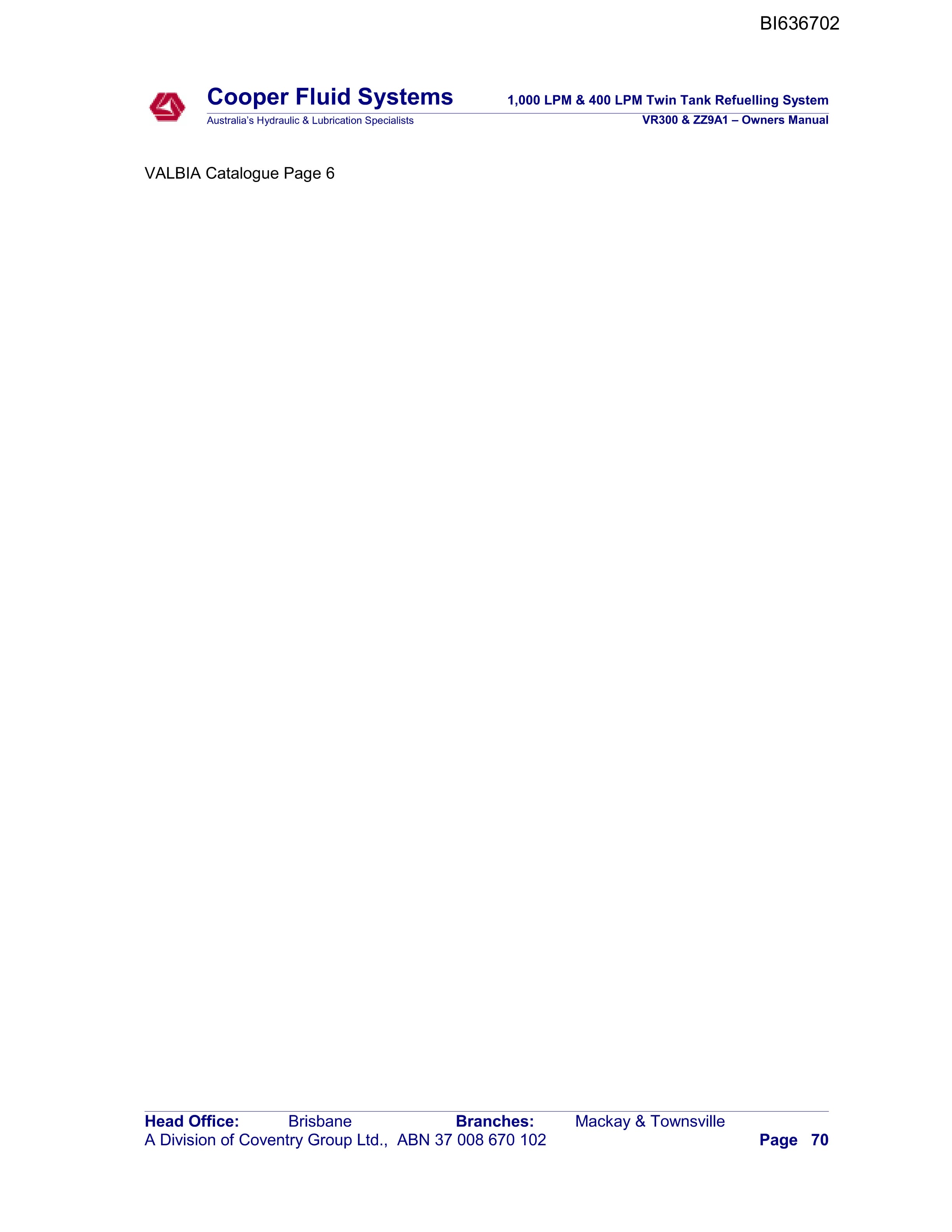Bucyrus VR 300 Technical Manual BI636702-4