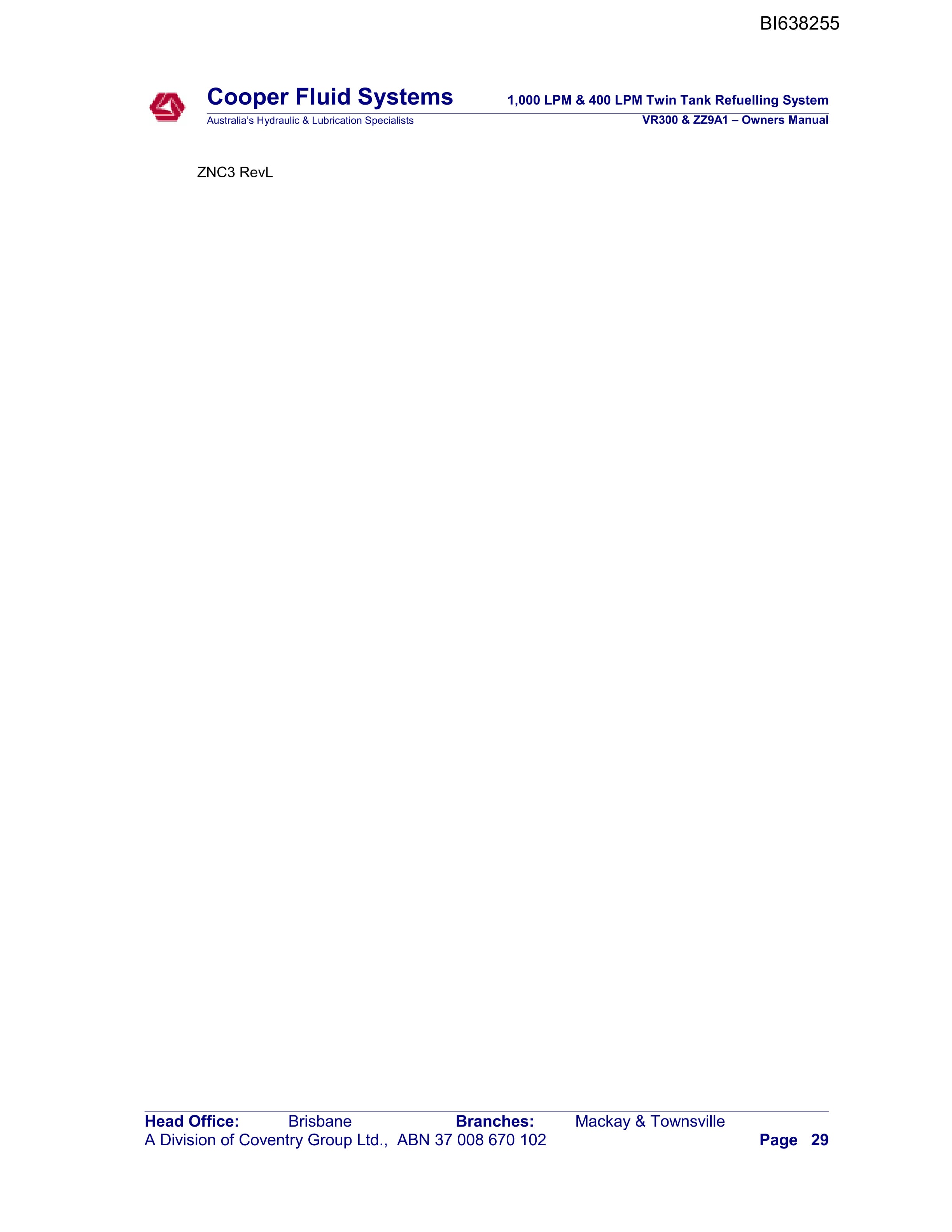 Bucyrus VR 300 Technical Manual BI638255-2