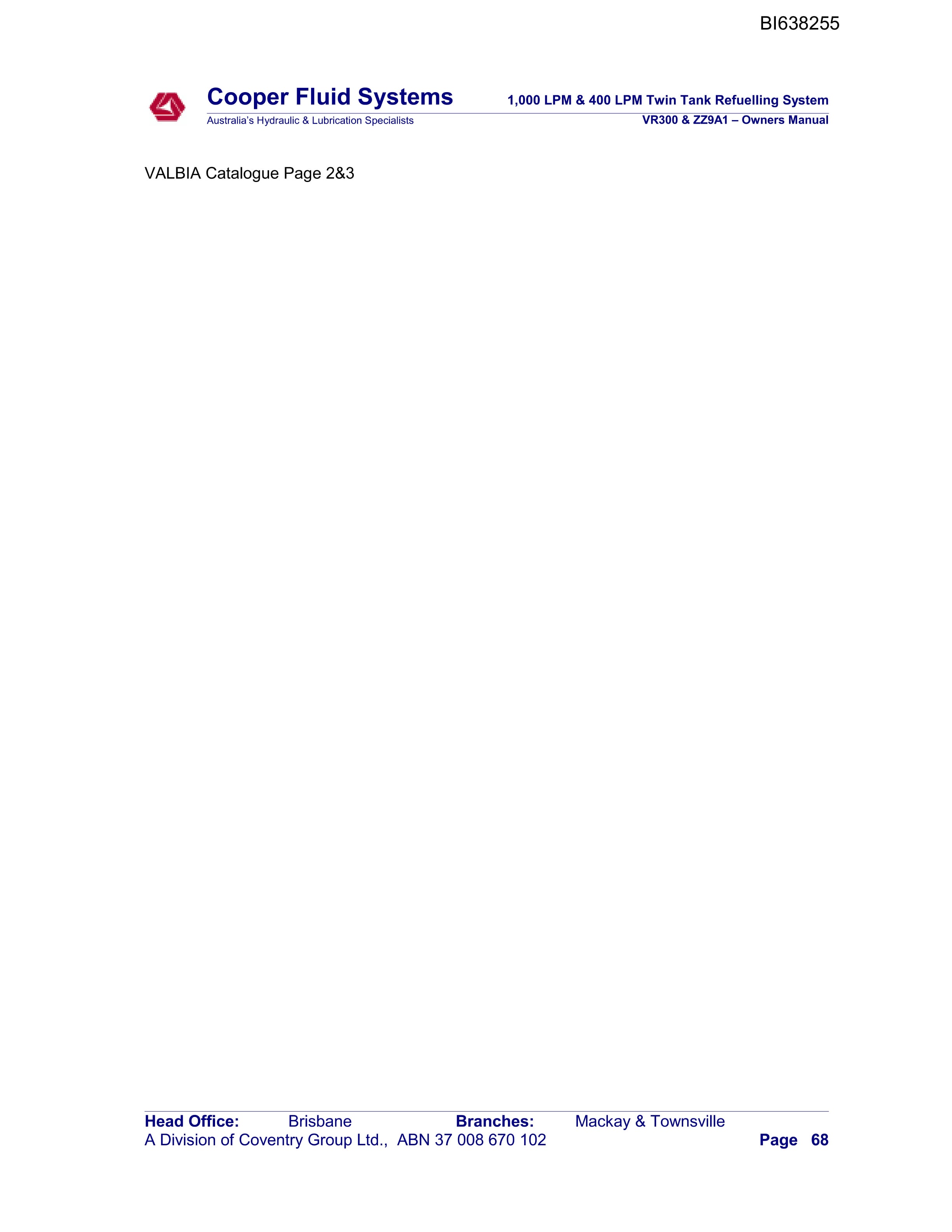 Bucyrus VR 300 Technical Manual BI638255-4