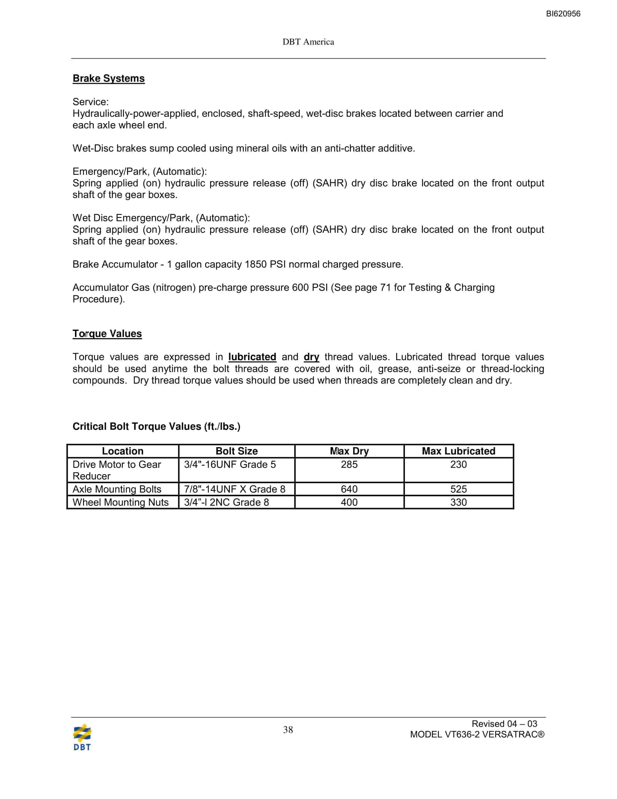Bucyrus VT636-2 Longwall Shield Mover Technical Manual BI620956-2