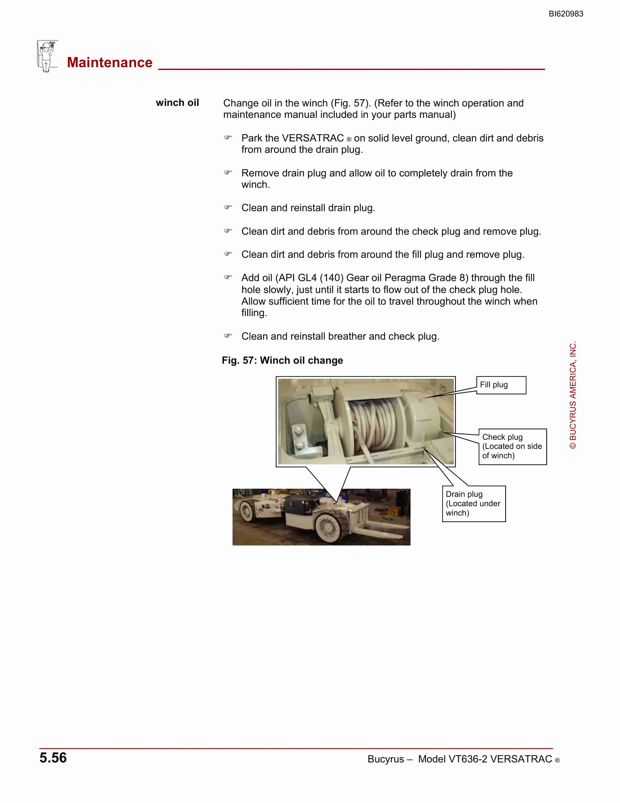 Bucyrus VT636-2 VERSATRAC Operation Manual BI620983-4