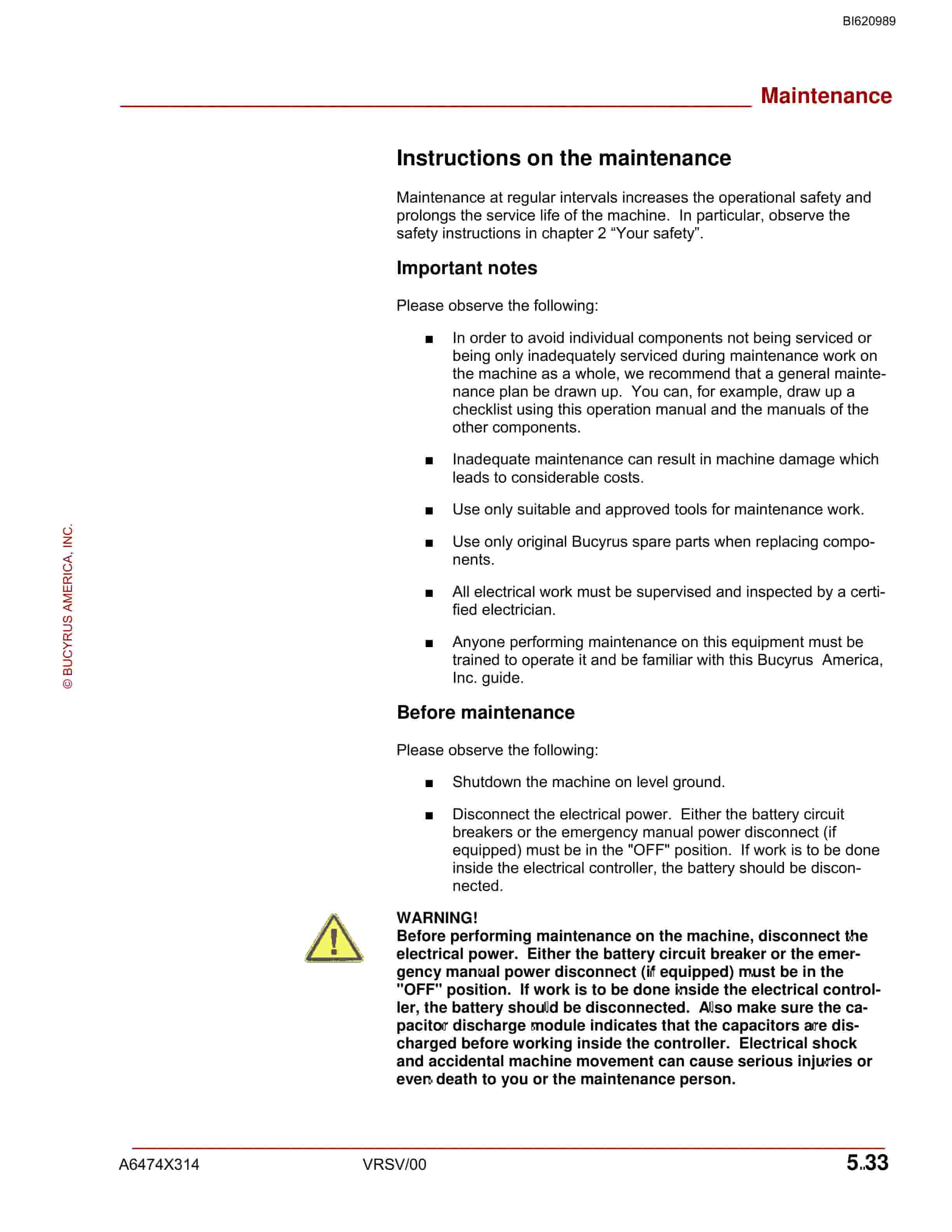 Bucyrus VT680 VERSATRAC Operation And Maintenance Manual BI620989-2