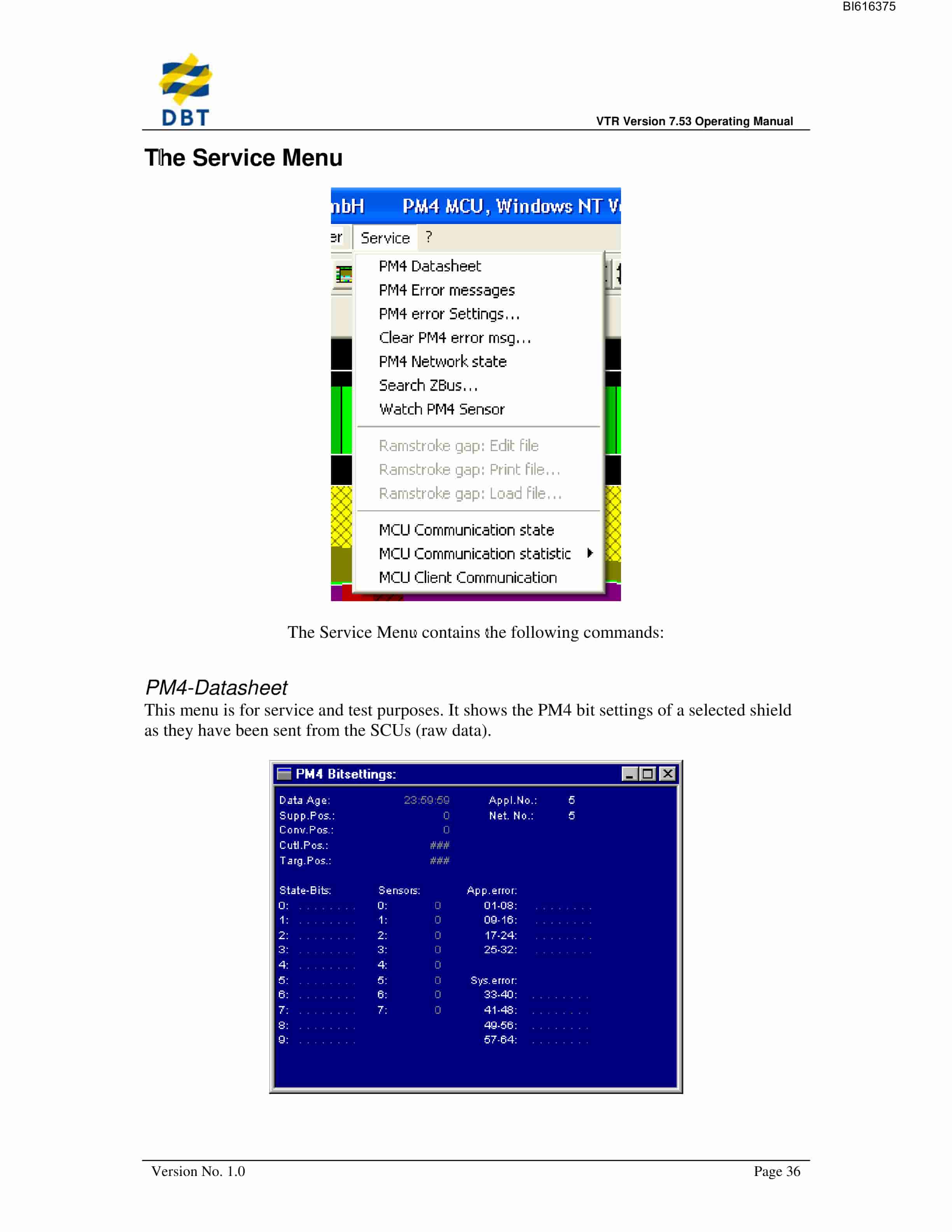 Bucyrus VTR32 Operating Manual Software Ver 7-53 Technical Manual BI616375-5