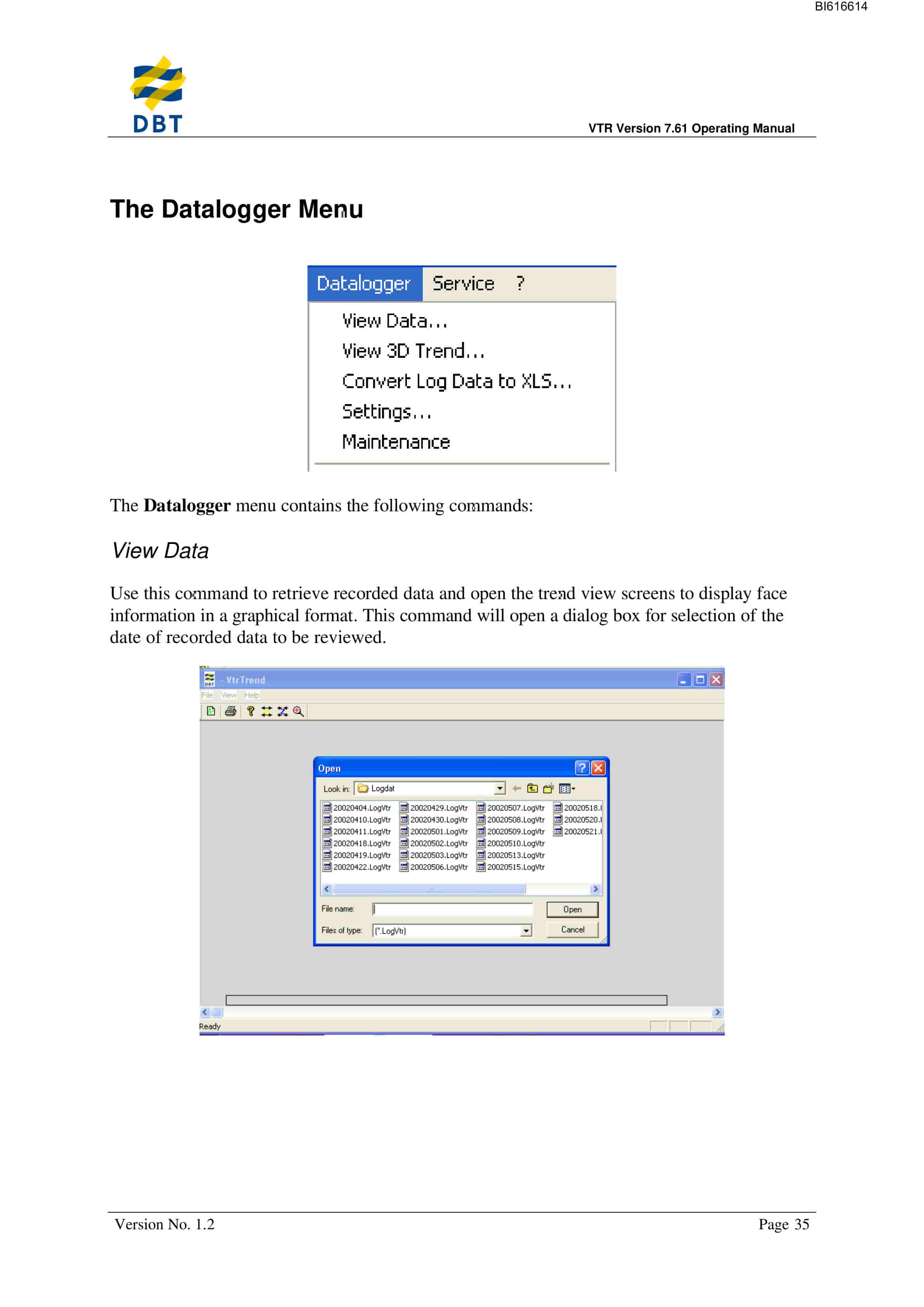 Bucyrus VTR32 Operating Manual Software Ver 7-61 Technical Manual BI616614-4