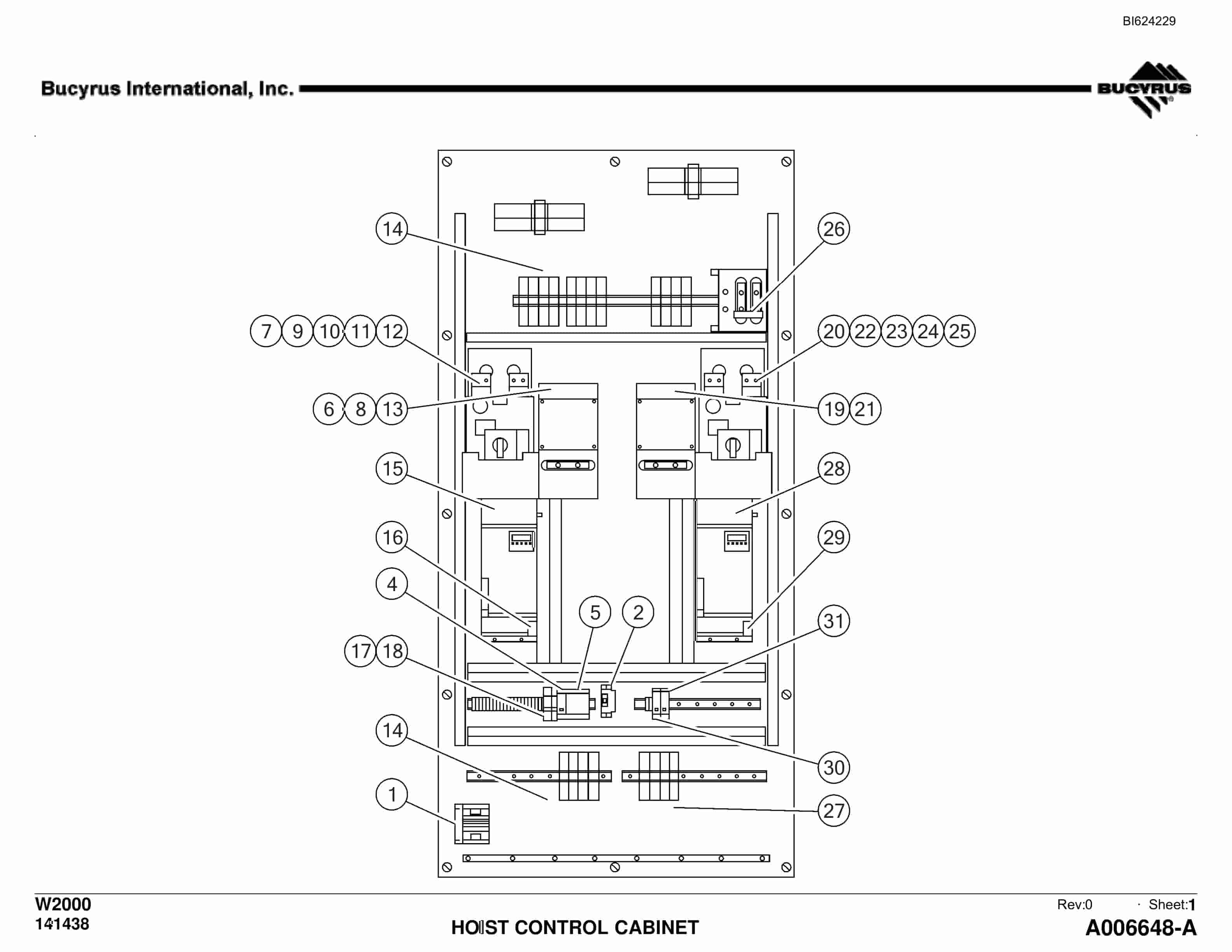 Bucyrus W2000 Walking Dragline Parts Manual BI624229-2