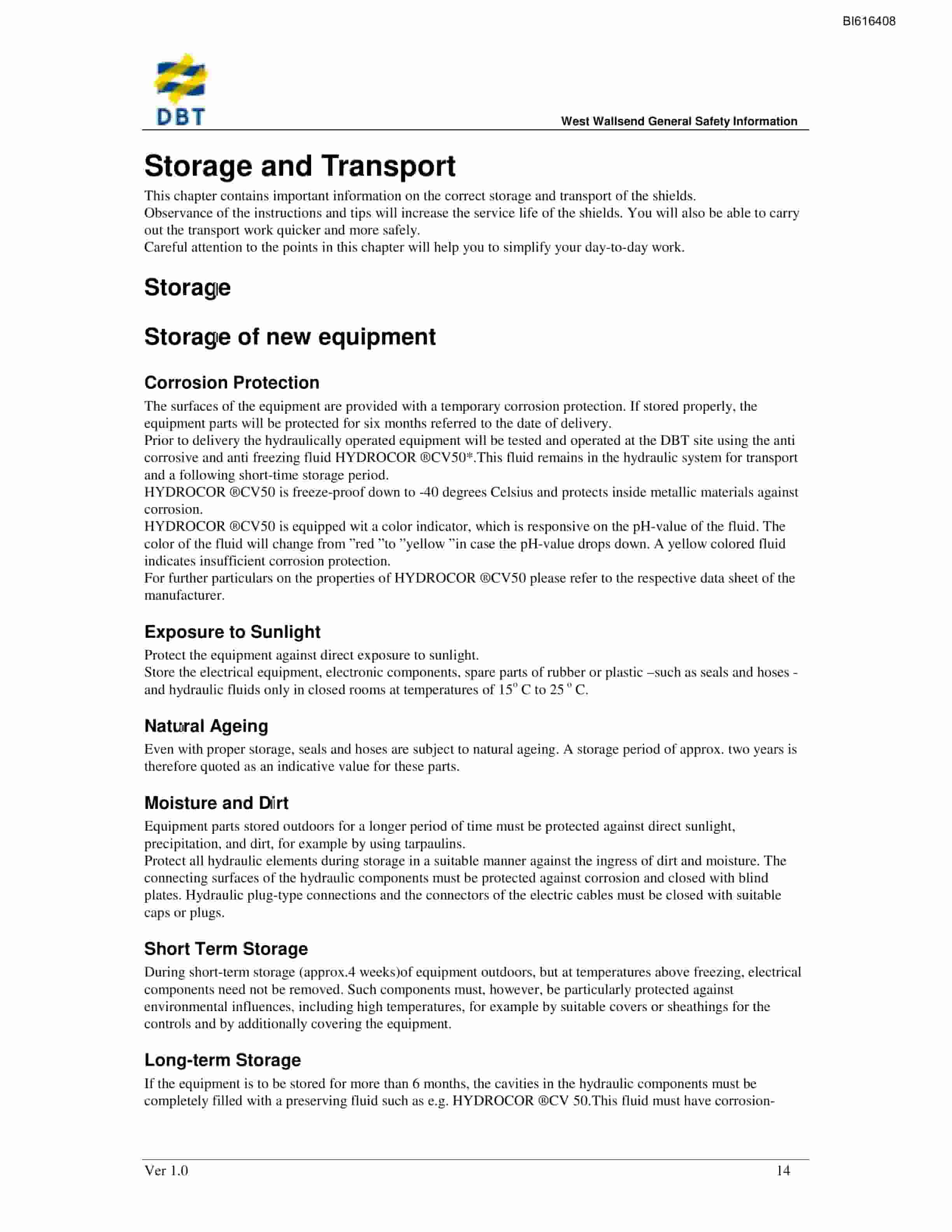 Bucyrus West Wallsend General InFormation Technical Manual BI616408-5