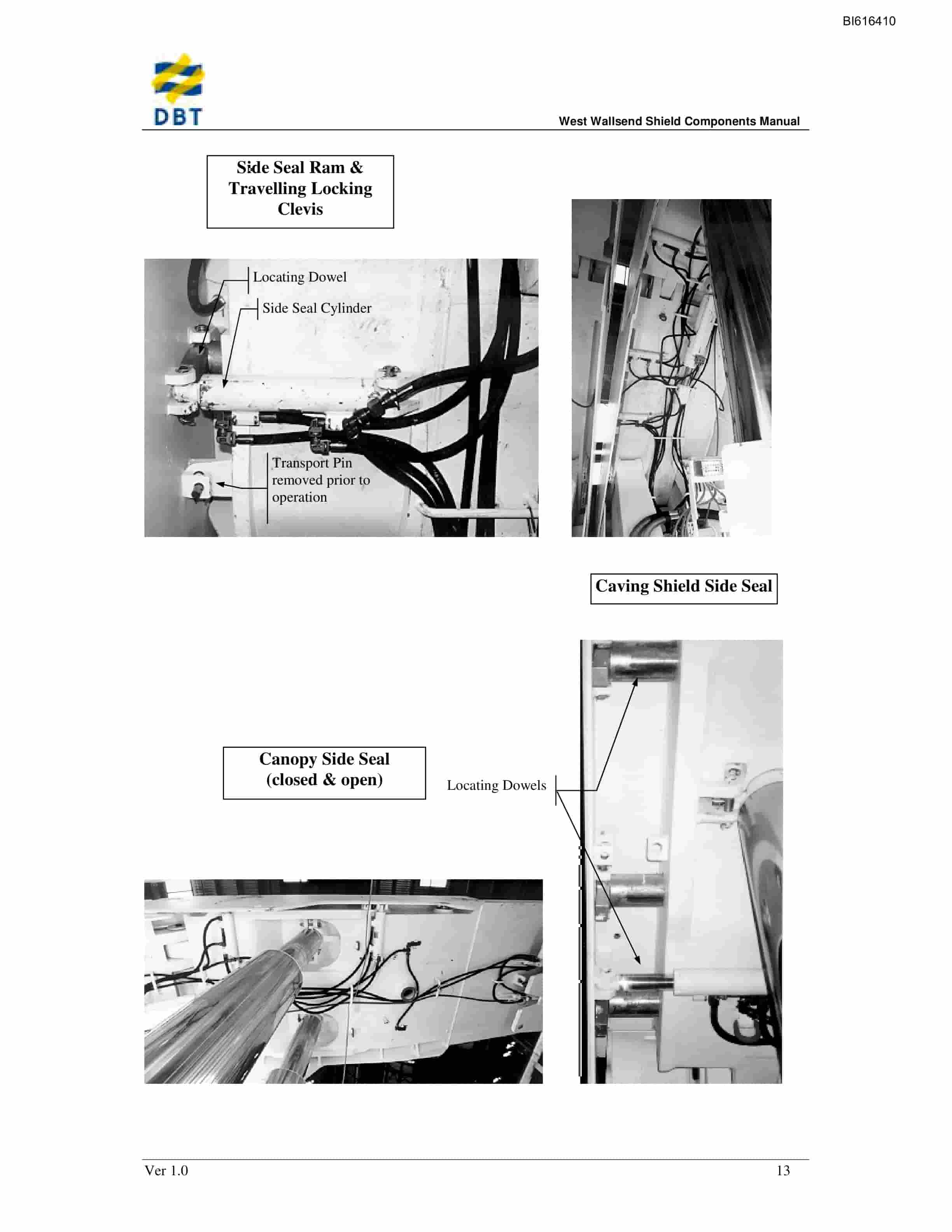 Bucyrus West Wallsend Shield Components Technical Manual BI616410-2