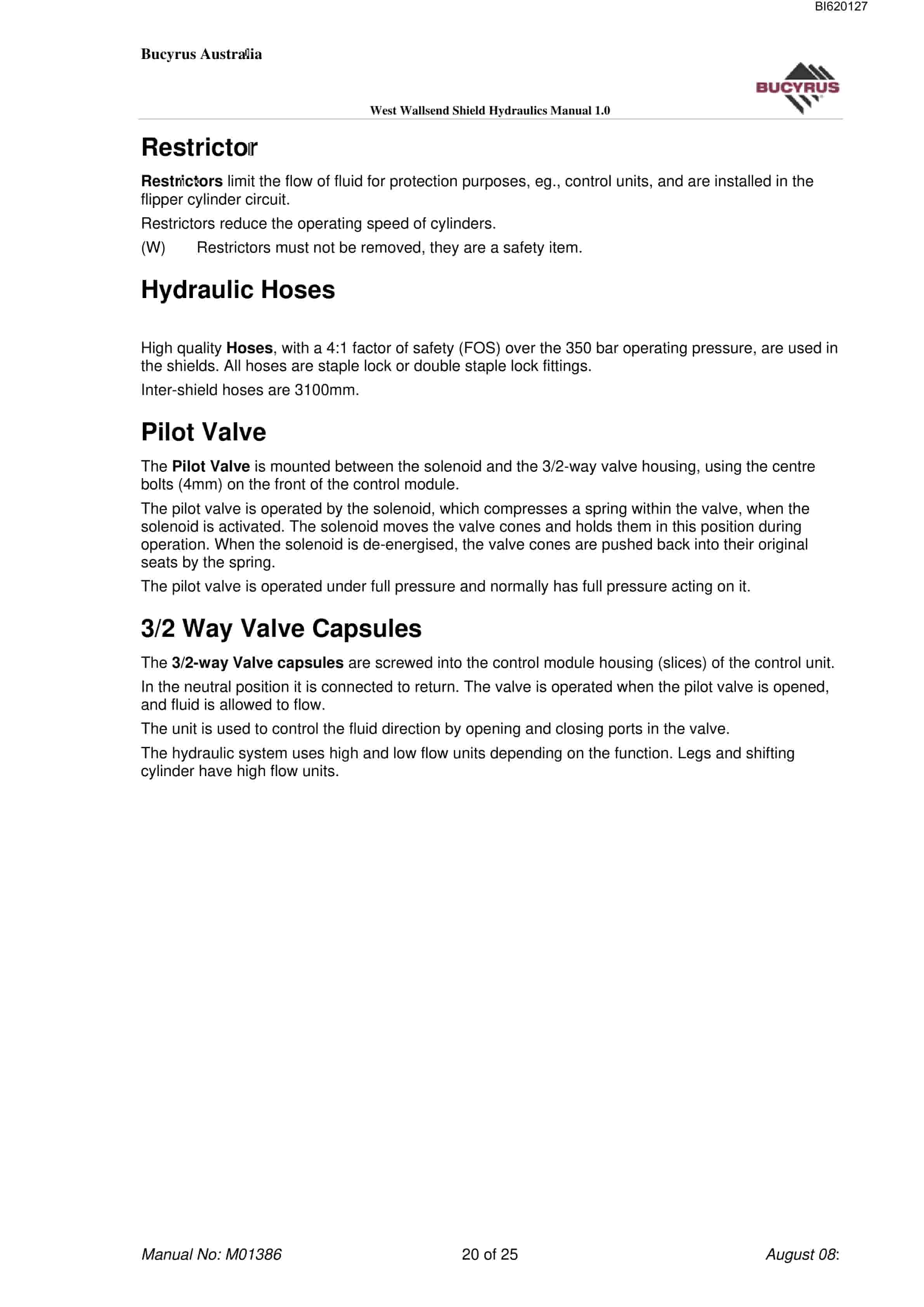 Bucyrus West Wallsend Shield Hydraulics Technical Manual BI620127 5 Bucyrus West Wallsend Shield Hydraulics Technical Manual BI620127 - Image 5