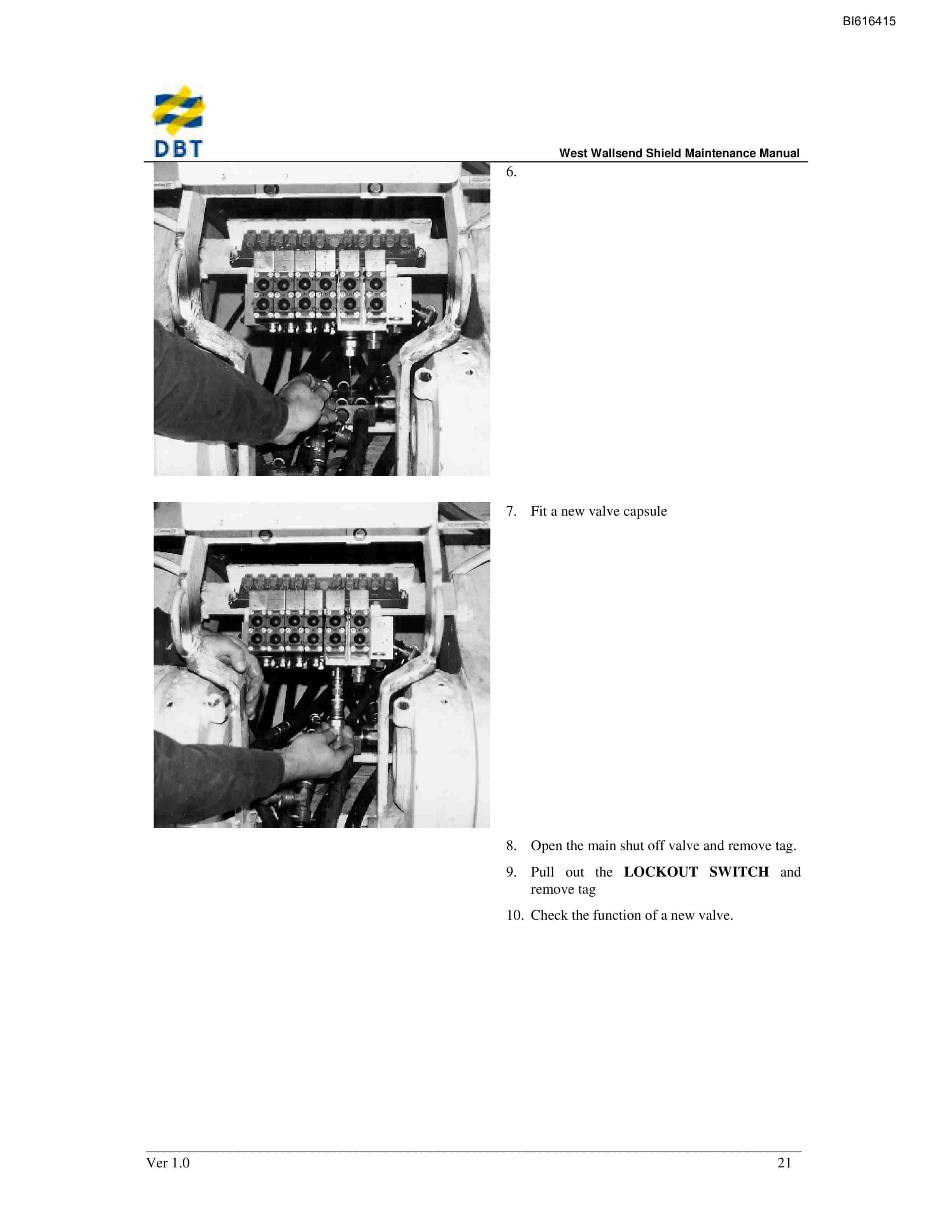 Bucyrus West Wallsend Shield Maintenance Procedures Technical Manual BI616415-2