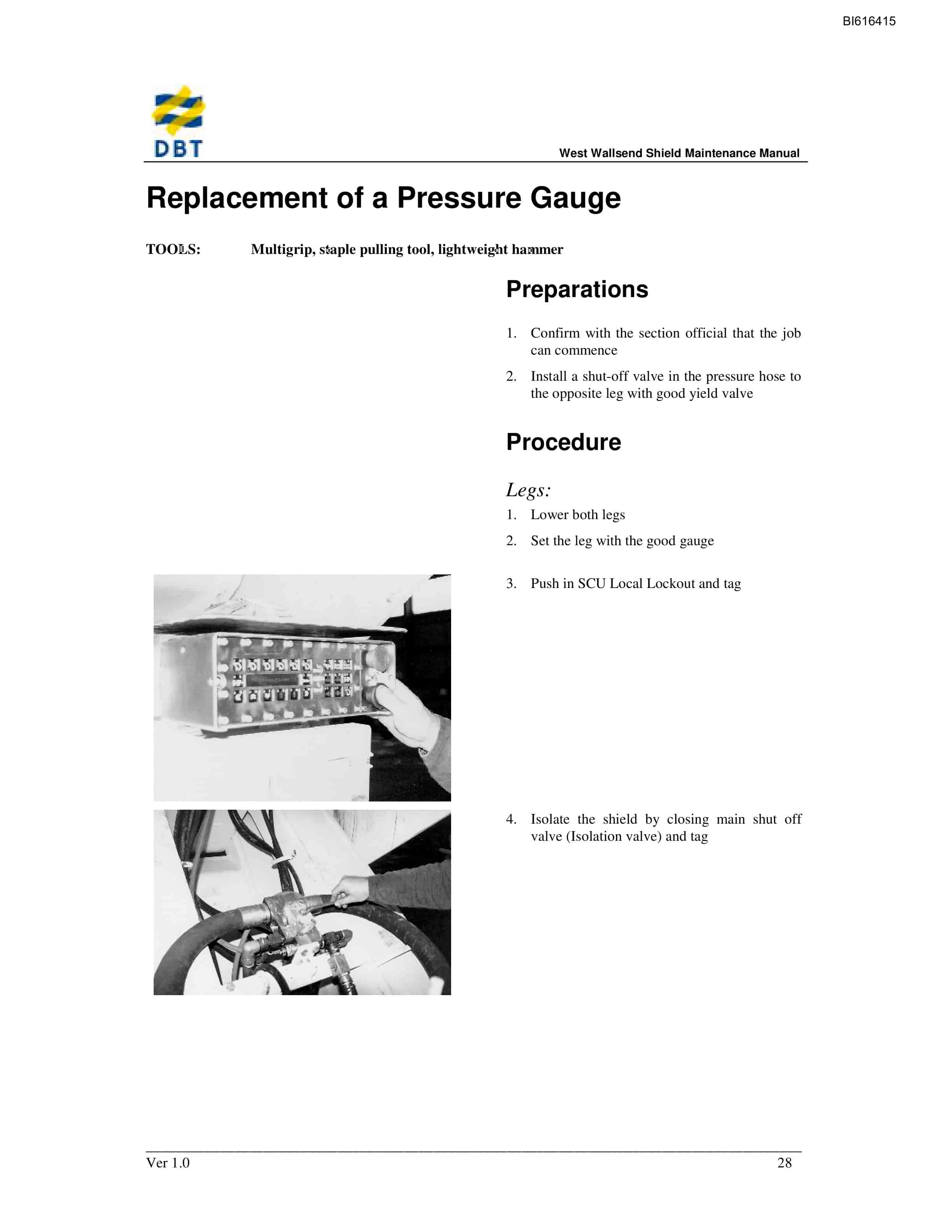 Bucyrus West Wallsend Shield Maintenance Procedures Technical Manual BI616415-3