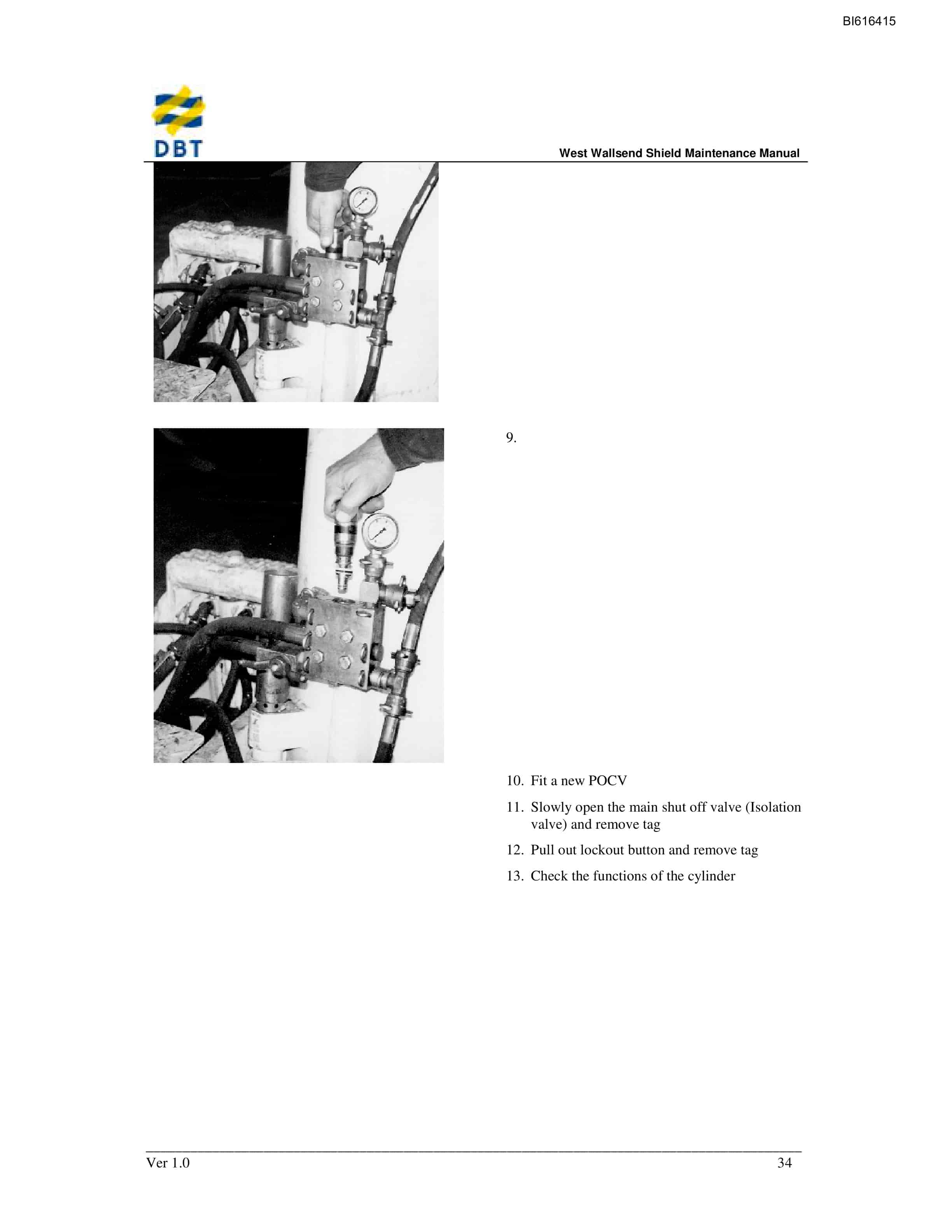 Bucyrus West Wallsend Shield Maintenance Procedures Technical Manual BI616415-5