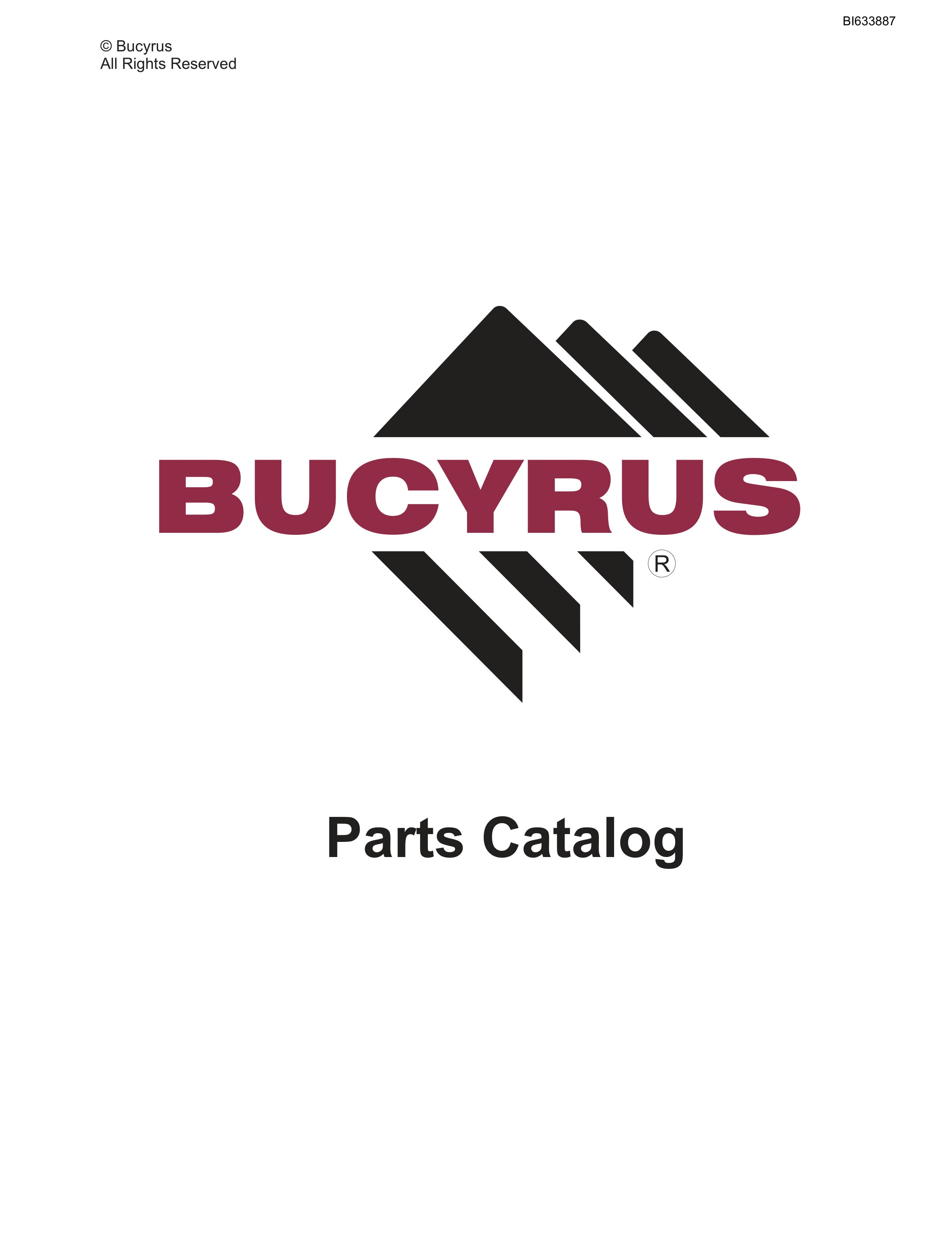 Bucyrus Westridge Mine Parts Catalog BI633887