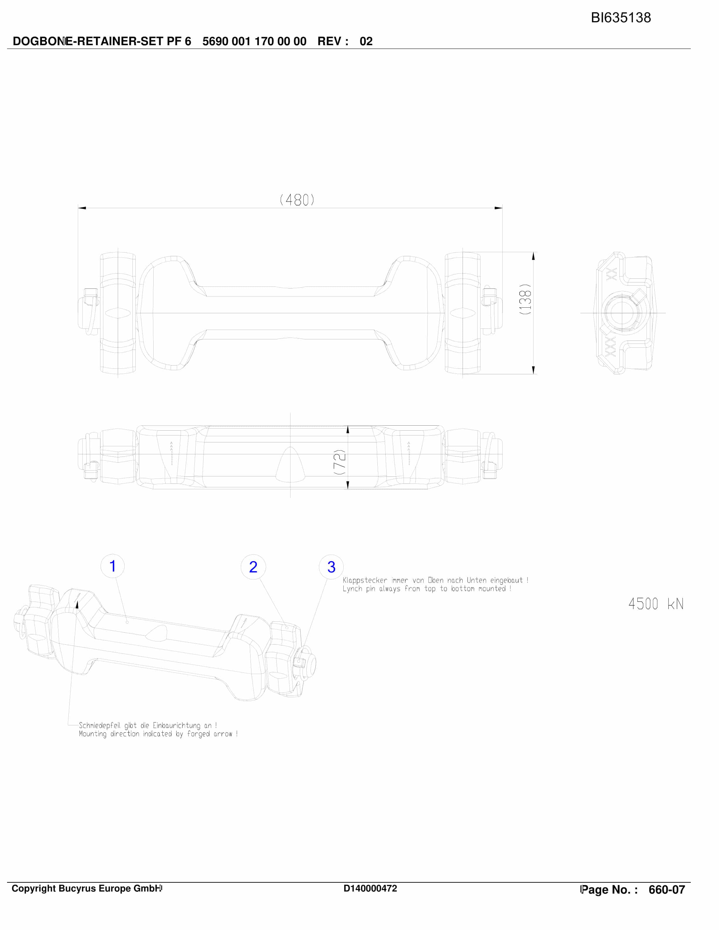 Bucyrus XIEGOU II, BSL PF 6-1542 Parts Catalog BI635138-3