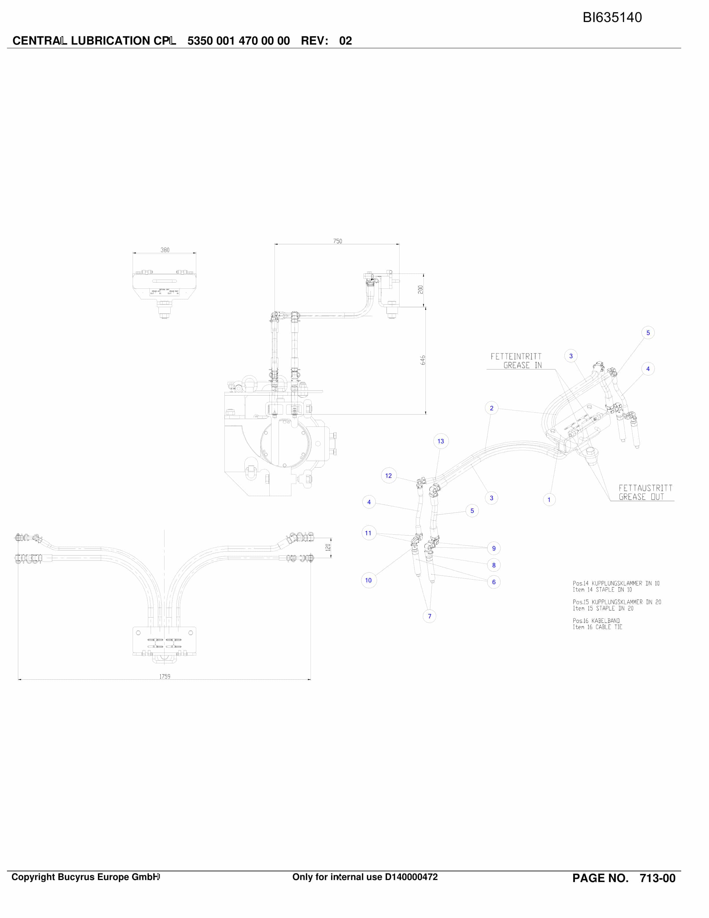 Bucyrus XIEGOU II, BSL PF 6-1542 Parts Catalog BI635140-3