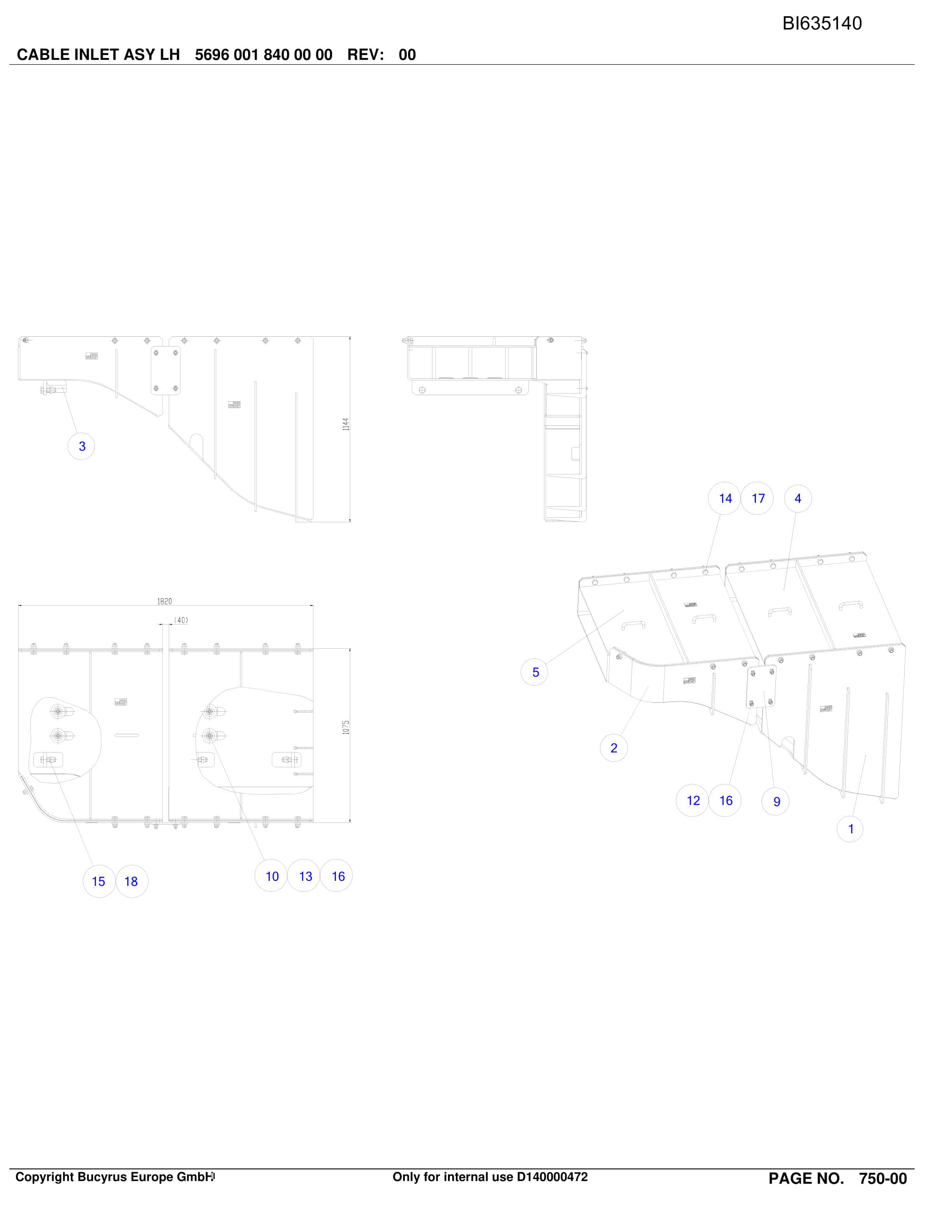 Bucyrus XIEGOU II, BSL PF 6-1542 Parts Catalog BI635140-4