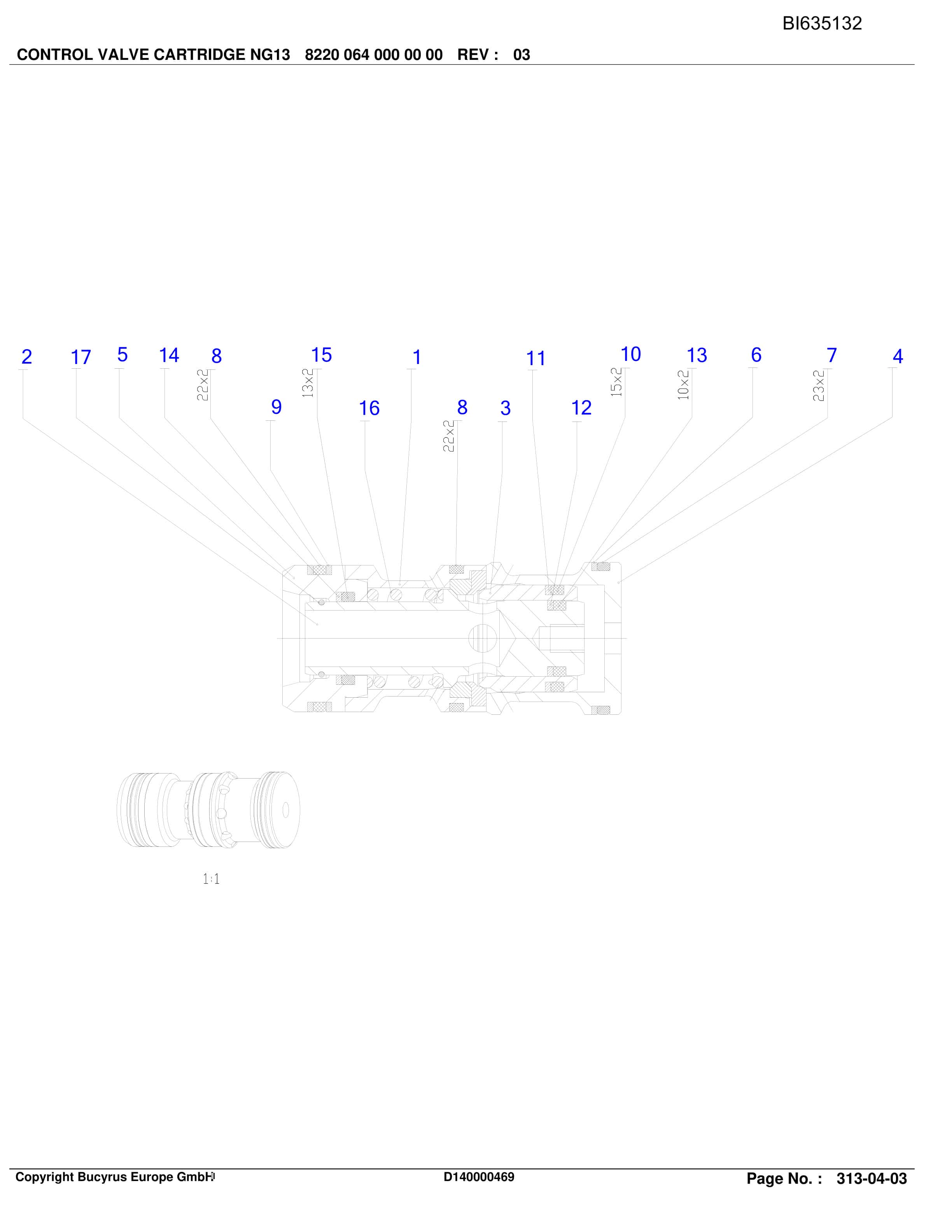 Bucyrus YANGQUAN RC-AFC 6-1342 Parts Catalog BI635132-3