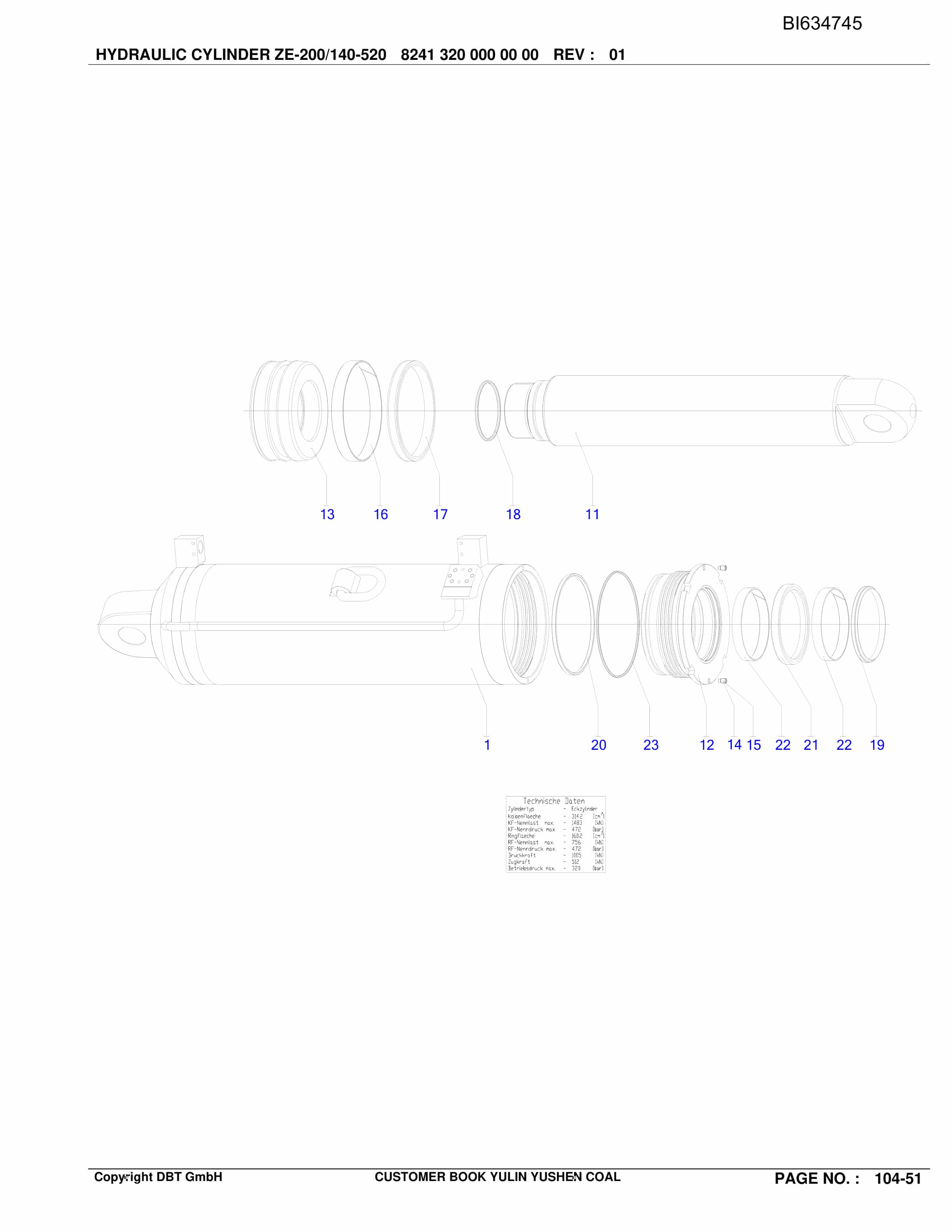 Bucyrus YULIN YUSHEN Coal DBT-Shield And Accessories Parts Catalog BI634745-2