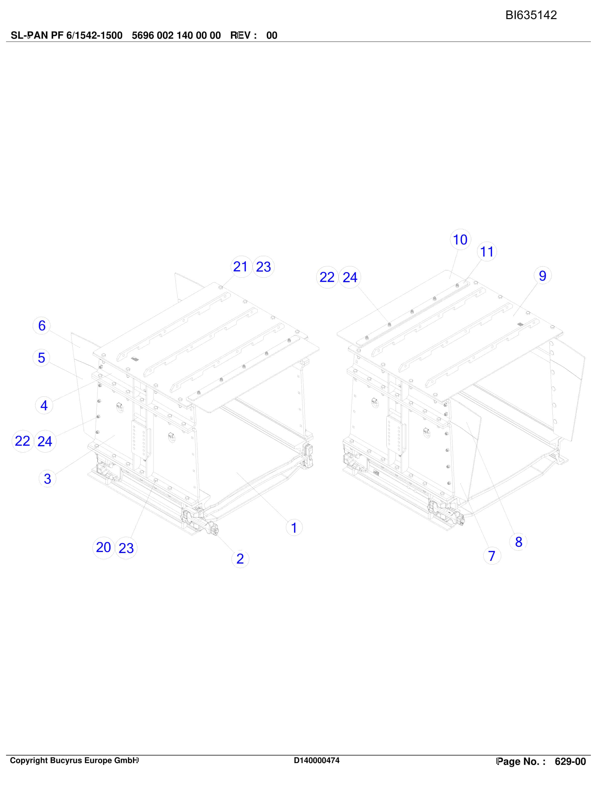 Bucyrus YUSHUWAN, StageLoader Parts Catalog BI635142-4