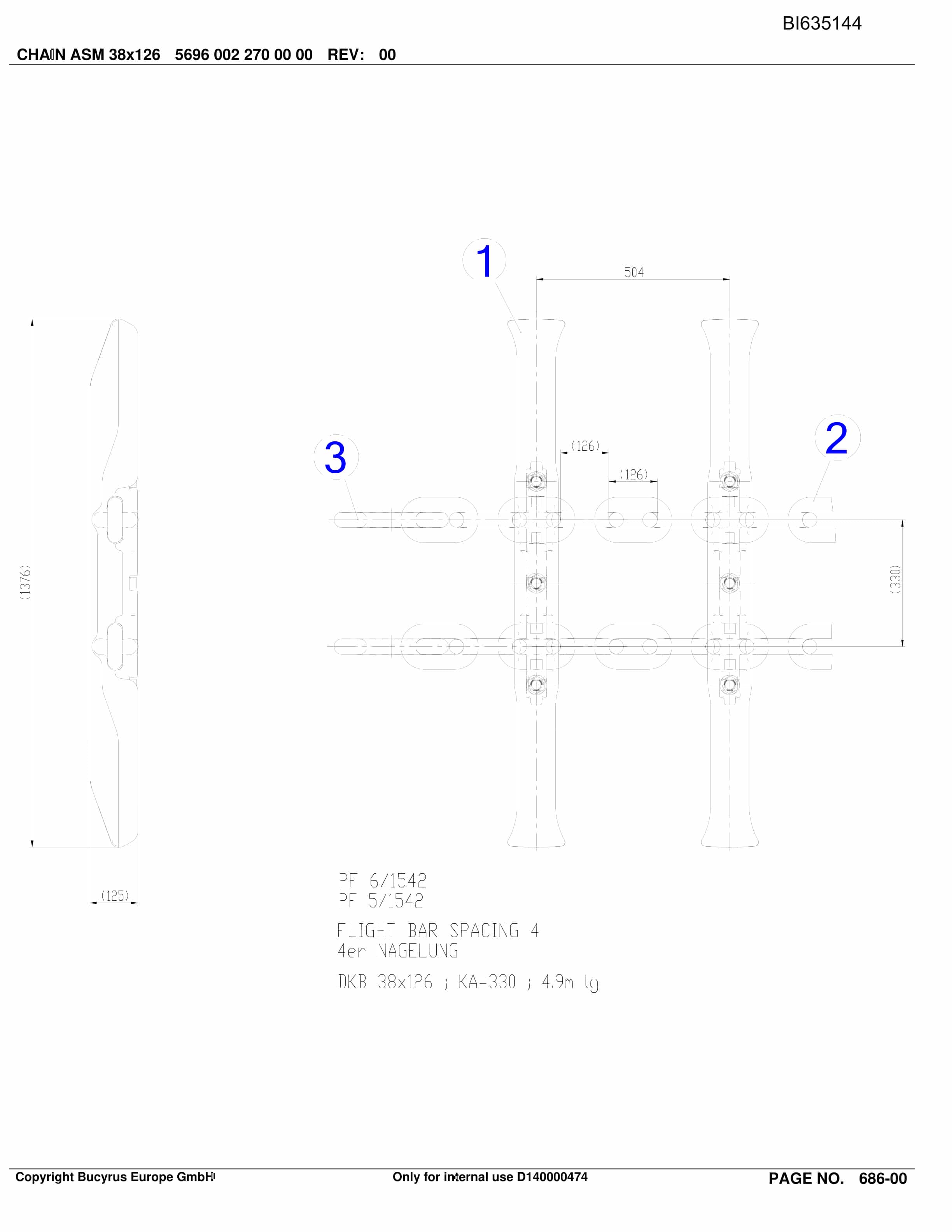 Bucyrus YUSHUWAN, StageLoader Parts Catalog BI635144-5
