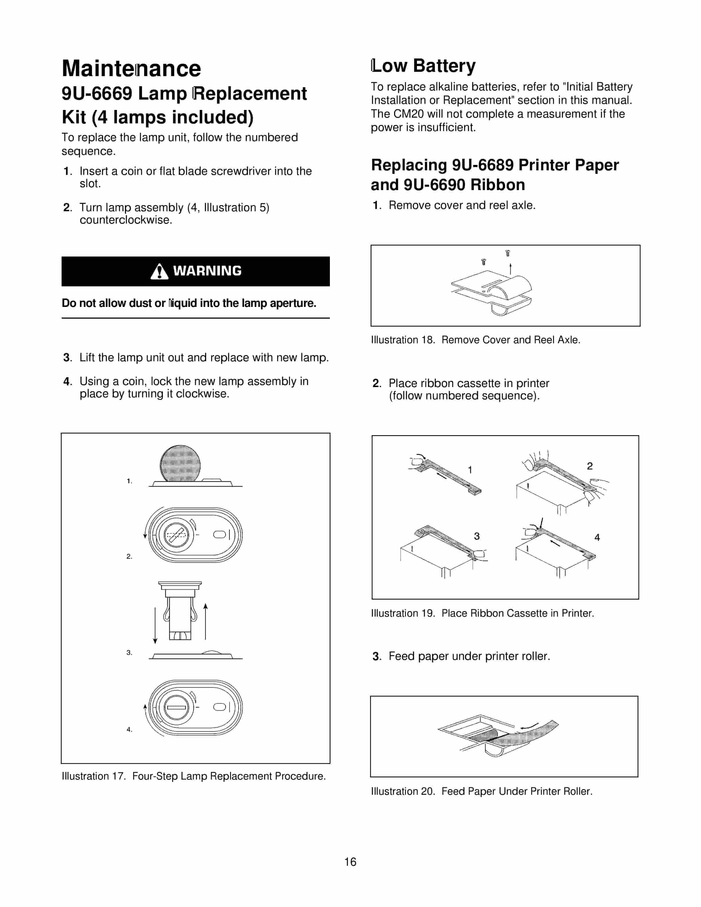 Caterpillar 138-9656 Contamination Group CM20 6-Channel Particle Counter Tool Operating Manual NEHS0670 4 Caterpillar 138-9656 Contamination Group CM20 6-Channel Particle Counter Tool Operating Manual NEHS0670-4
