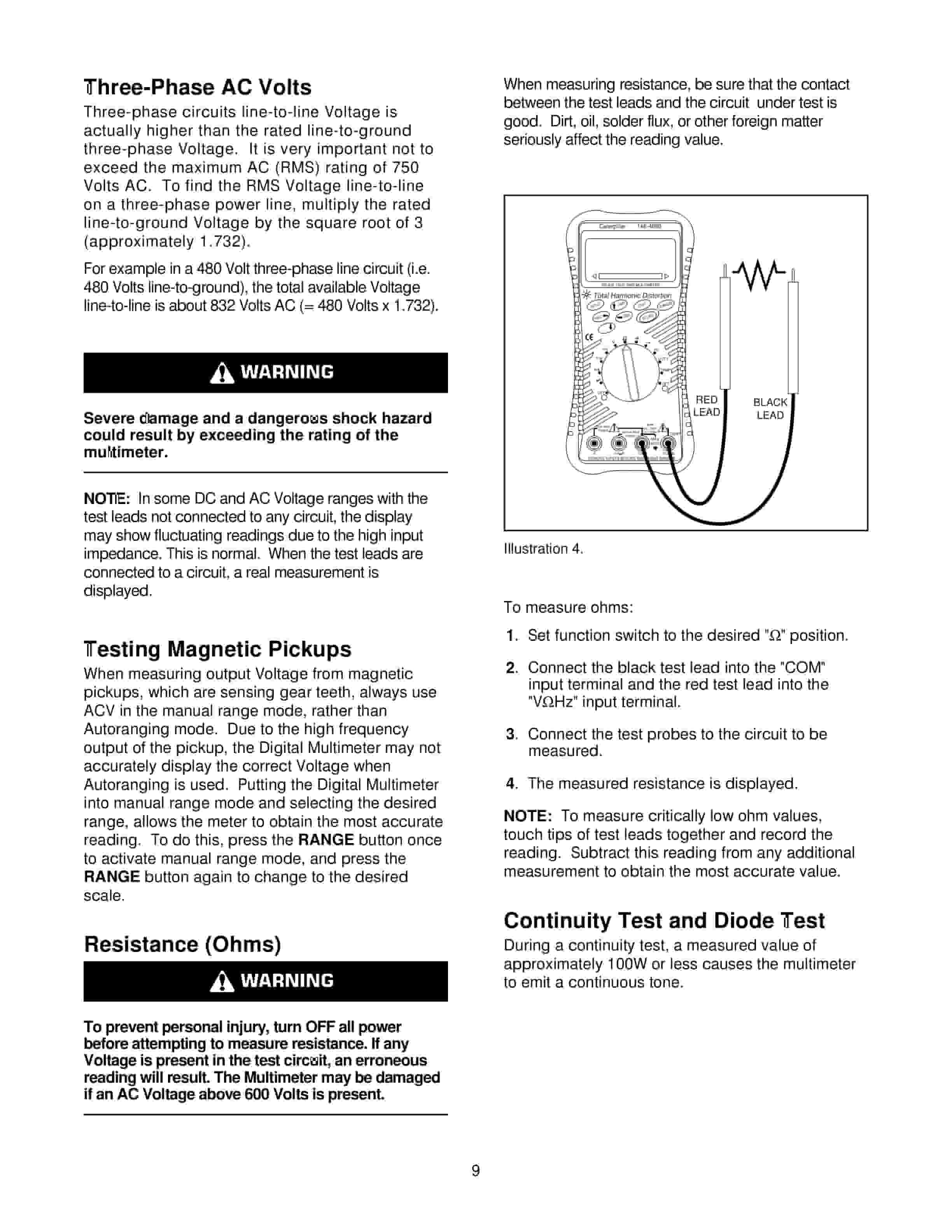 Caterpillar 146-4080 Digital Multimeter Tool Operating Manual NEHS0682-04-2