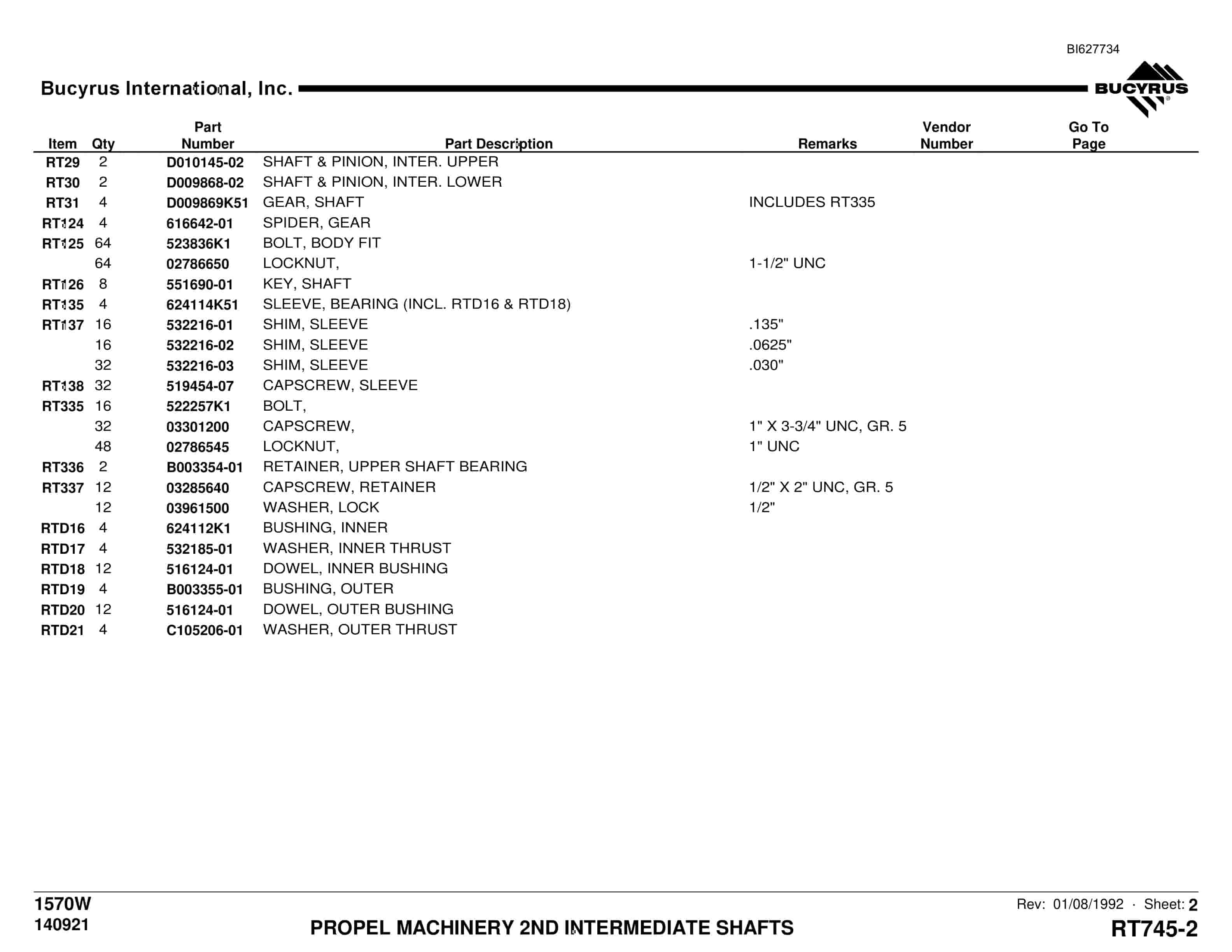 Caterpillar 1570W Parts Manual BI627734-3