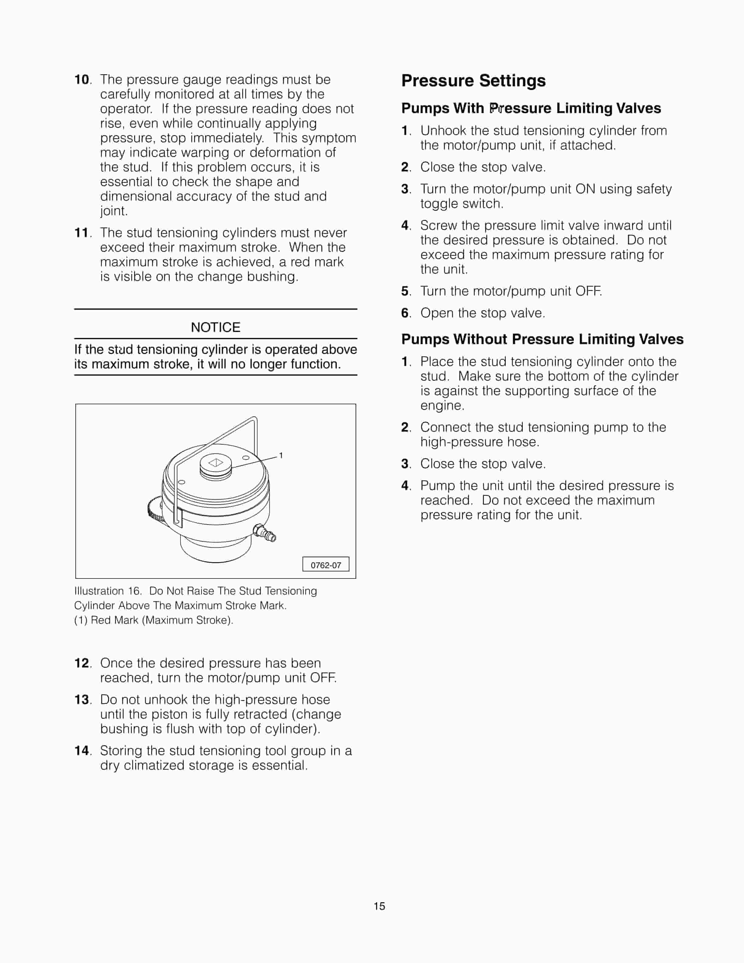 Caterpillar 179-1904 Stud Tensioner Tool Group Used On 3618 Engines Tool Operating Manual NEHS0762-04-2