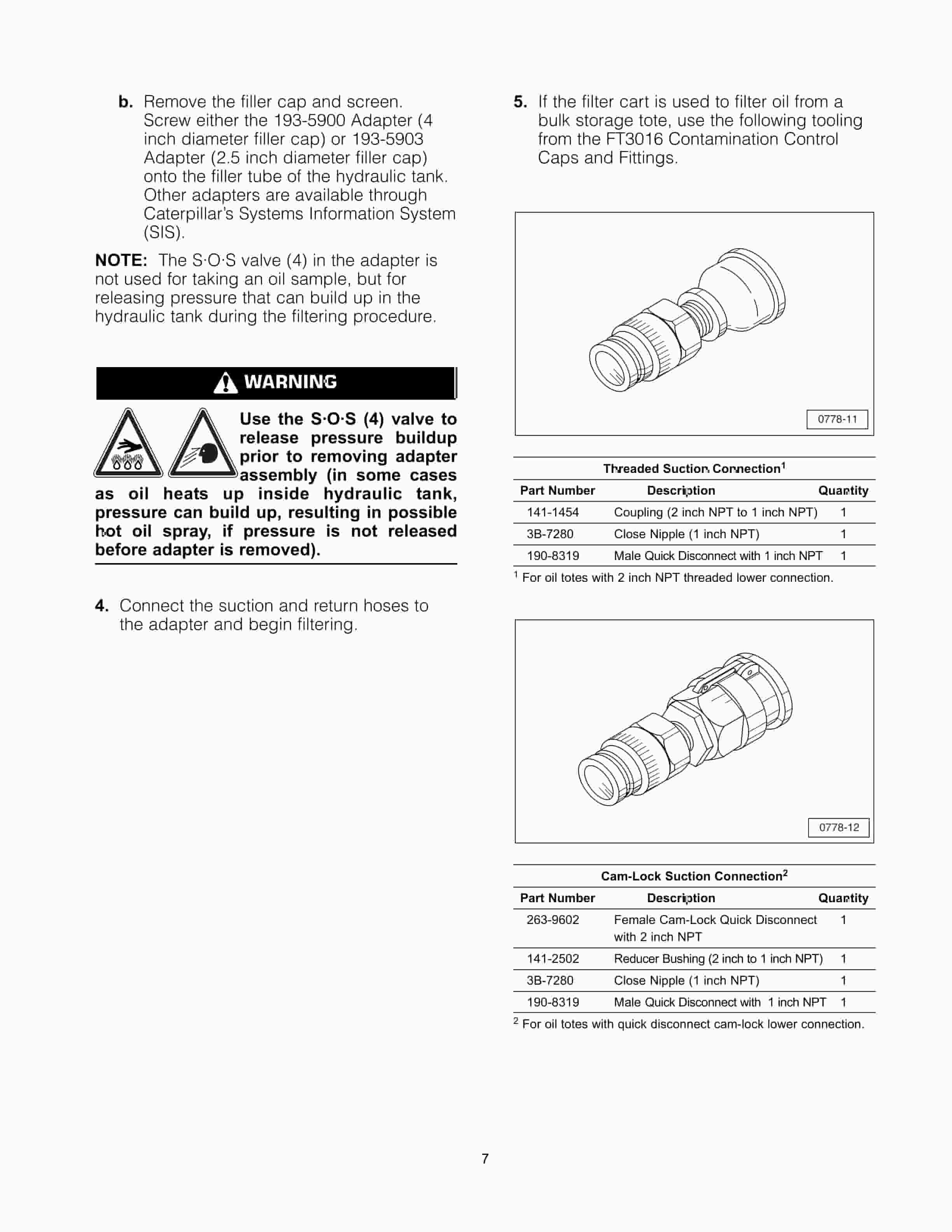 Caterpillar 188-3242, 227-2479 Filter Cart Group Tool Operating Manual NEHS0778-02-2