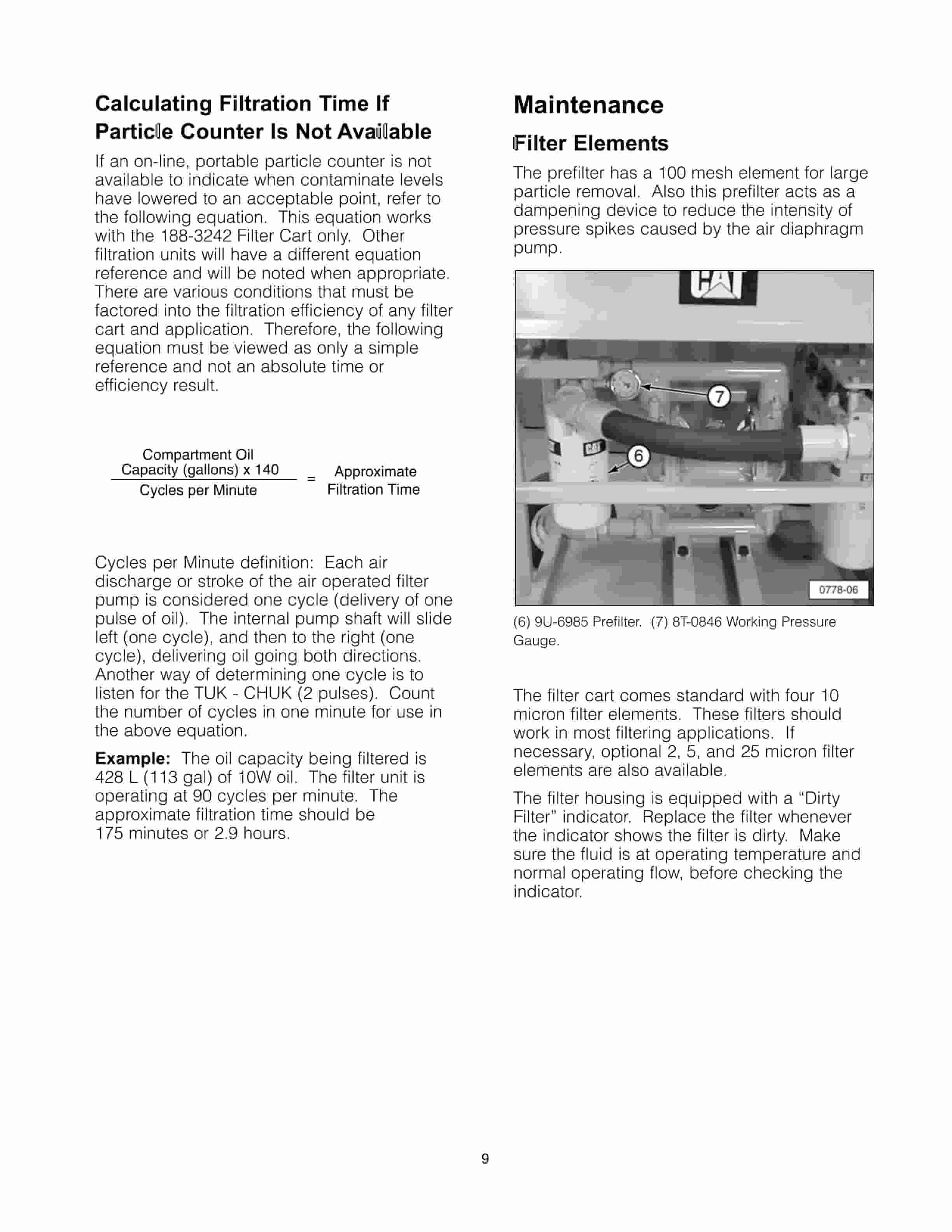 Caterpillar 188-3242, 227-2479 Filter Cart Group Tool Operating Manual NEHS0778-02-3