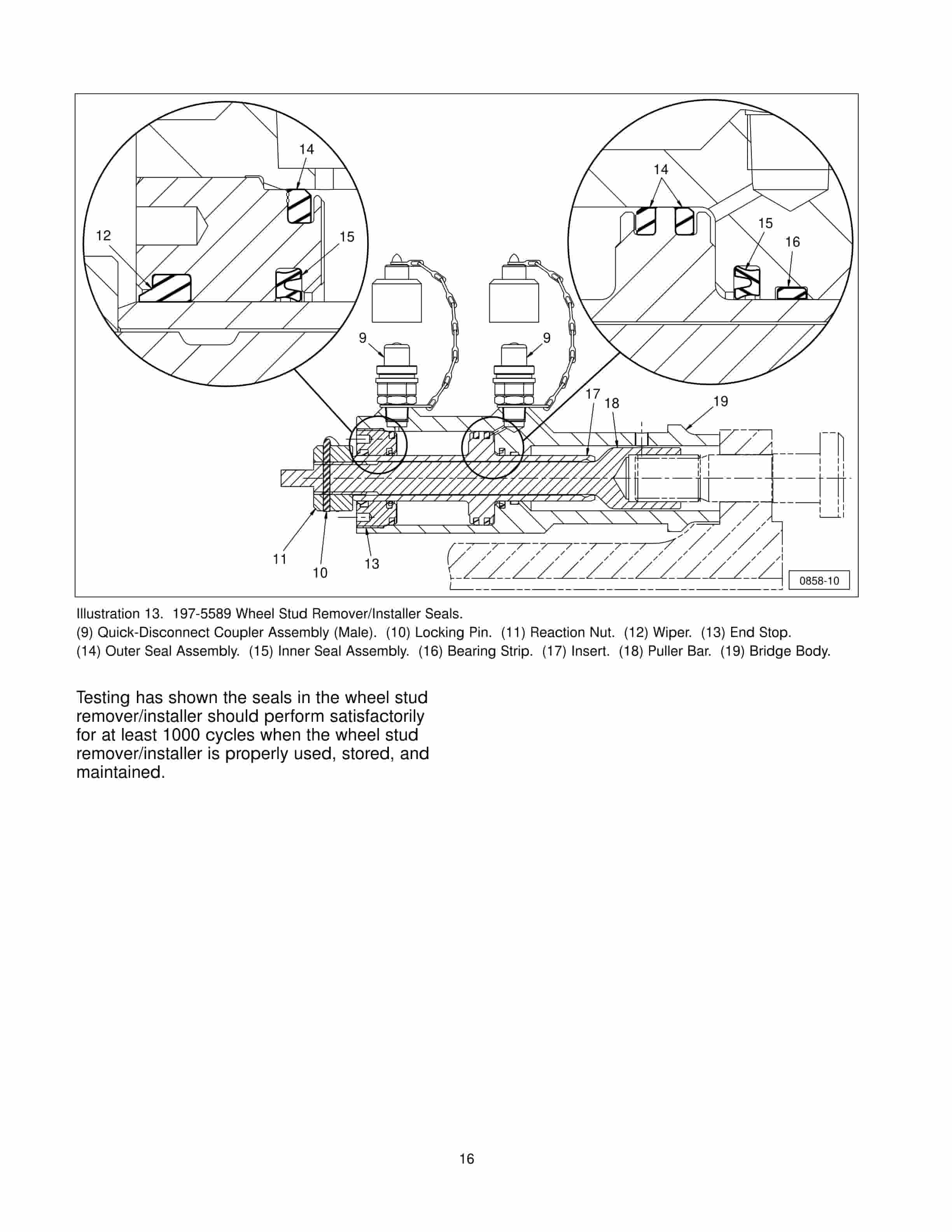 Caterpillar 197-5589 Wheel Stud Remover-Installer Tool Operating Manual NEHS0858-4
