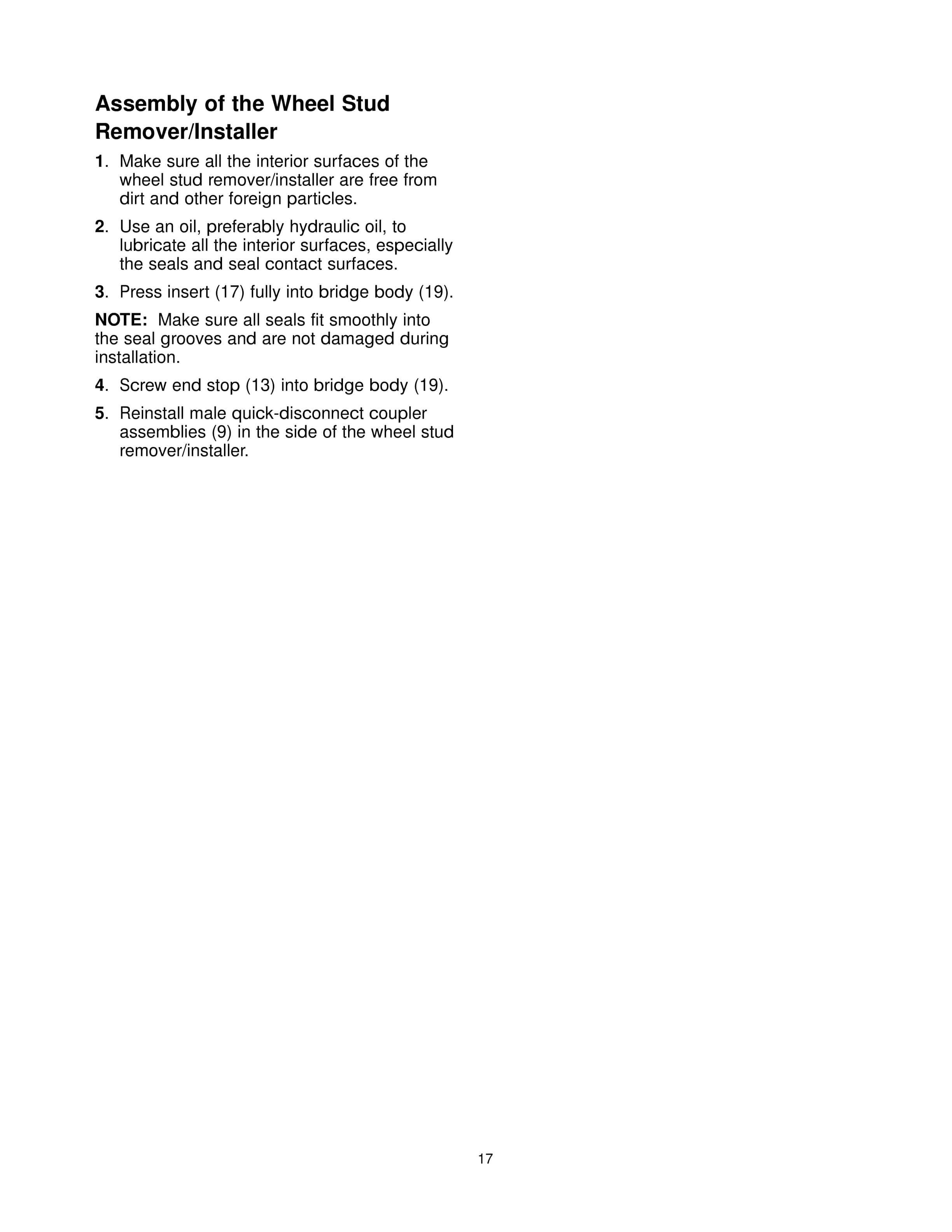 Caterpillar 197-5589 Wheel Stud Remover-Installer Tool Operating Manual NEHS0858-5