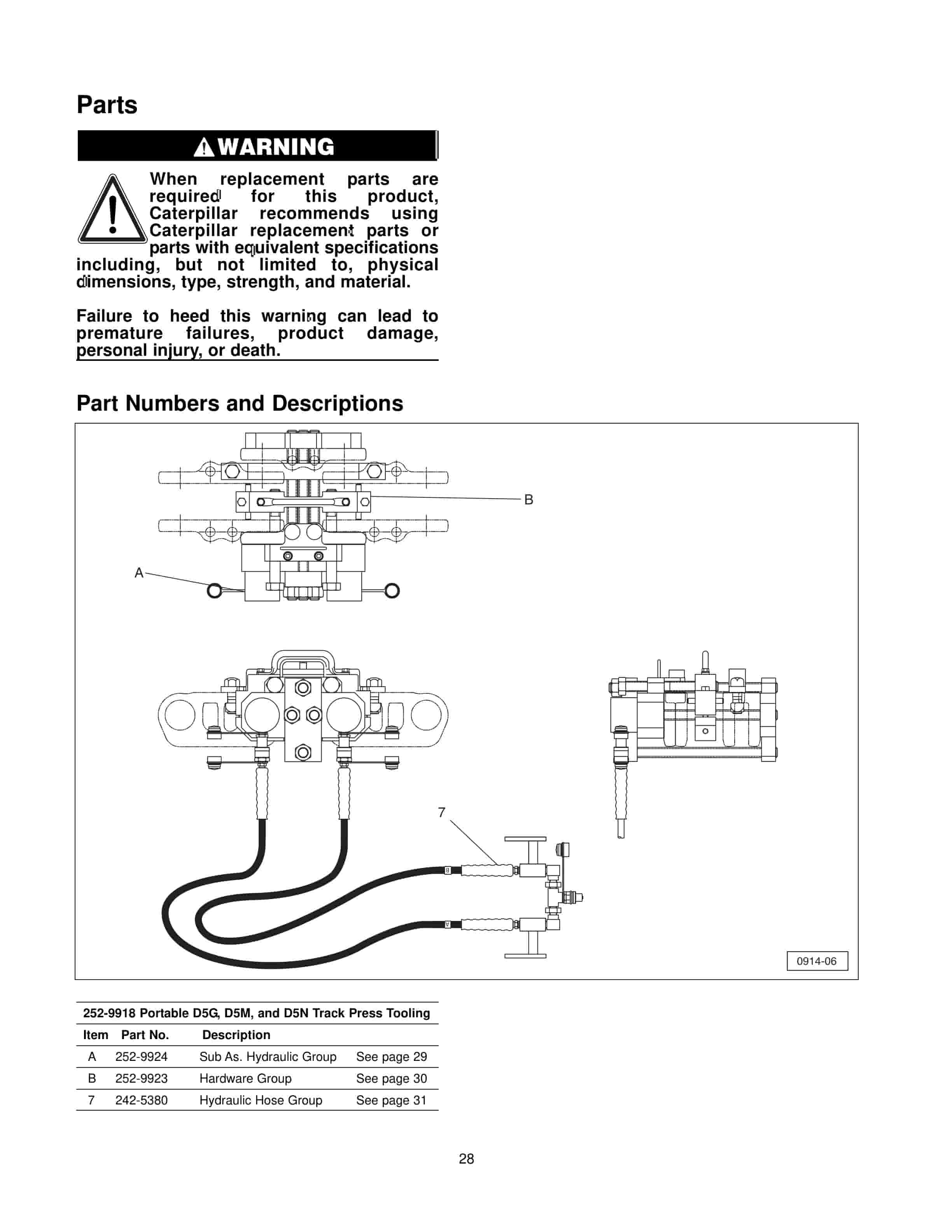 Caterpillar 252-9918 Portable Track Press Tool Operating Manual NEHS0914-01-4