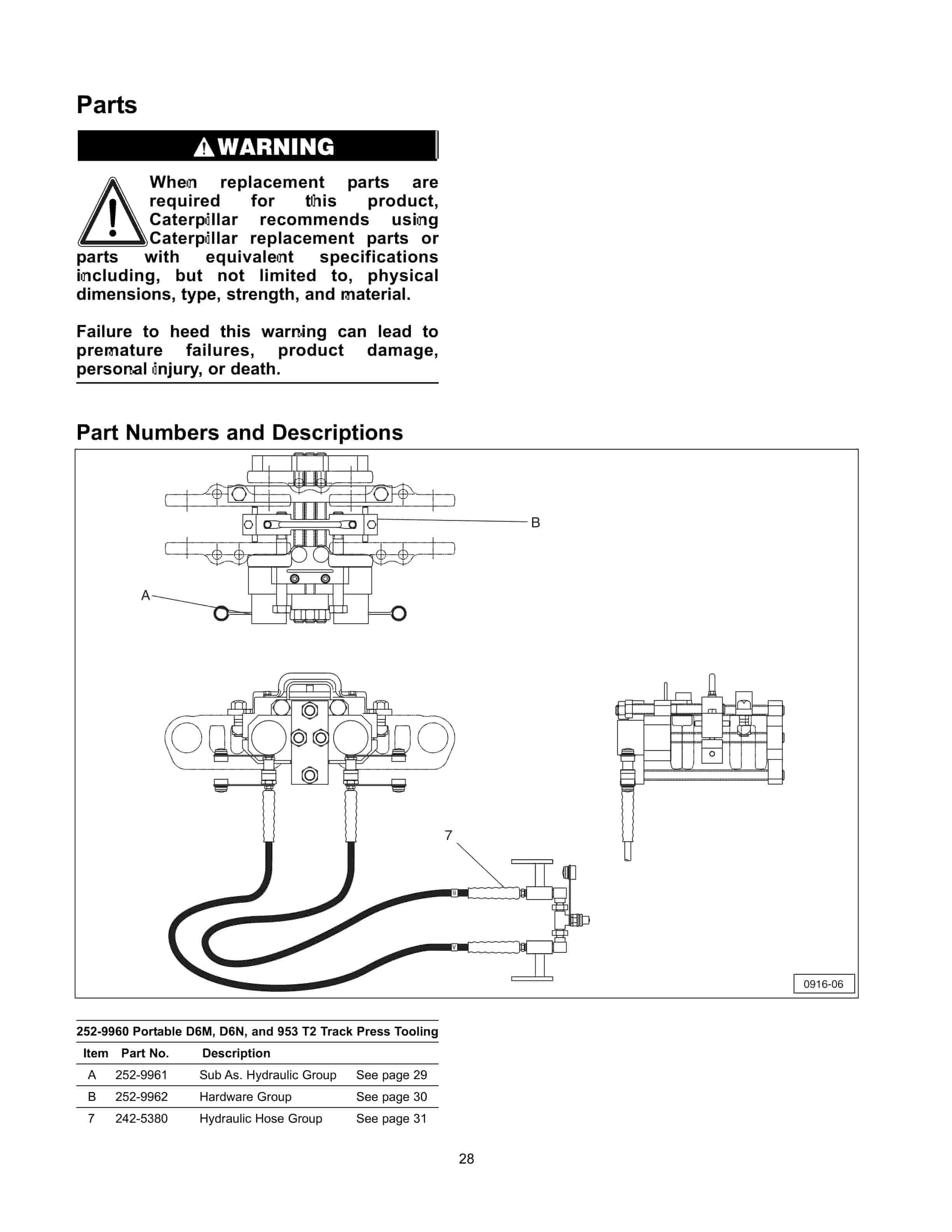 Caterpillar 252-9960 Portable Track Press Tool Operating Manual NEHS0916-02-4