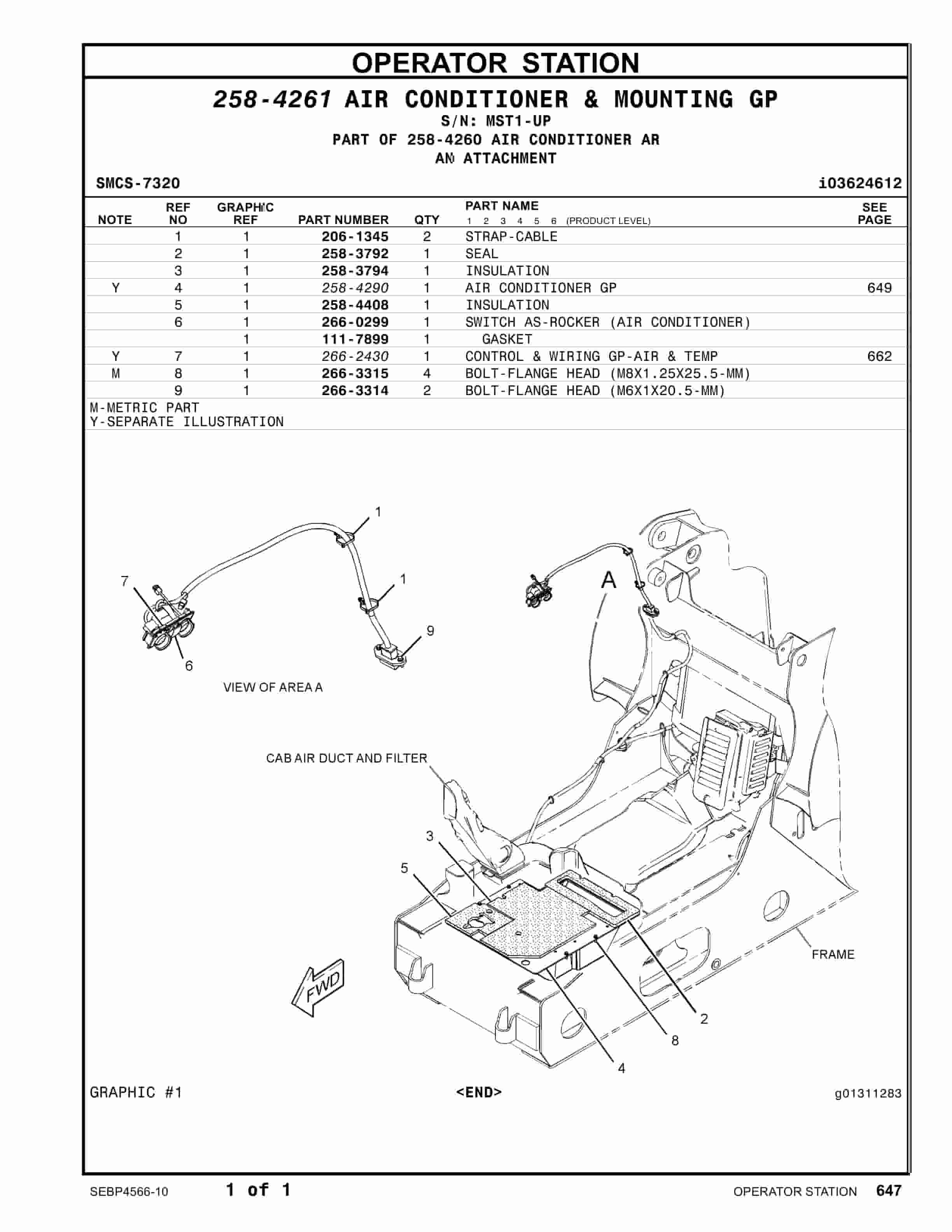Caterpillar 262C Skid Steer Loader Parts Manual SEBP4566-10-4