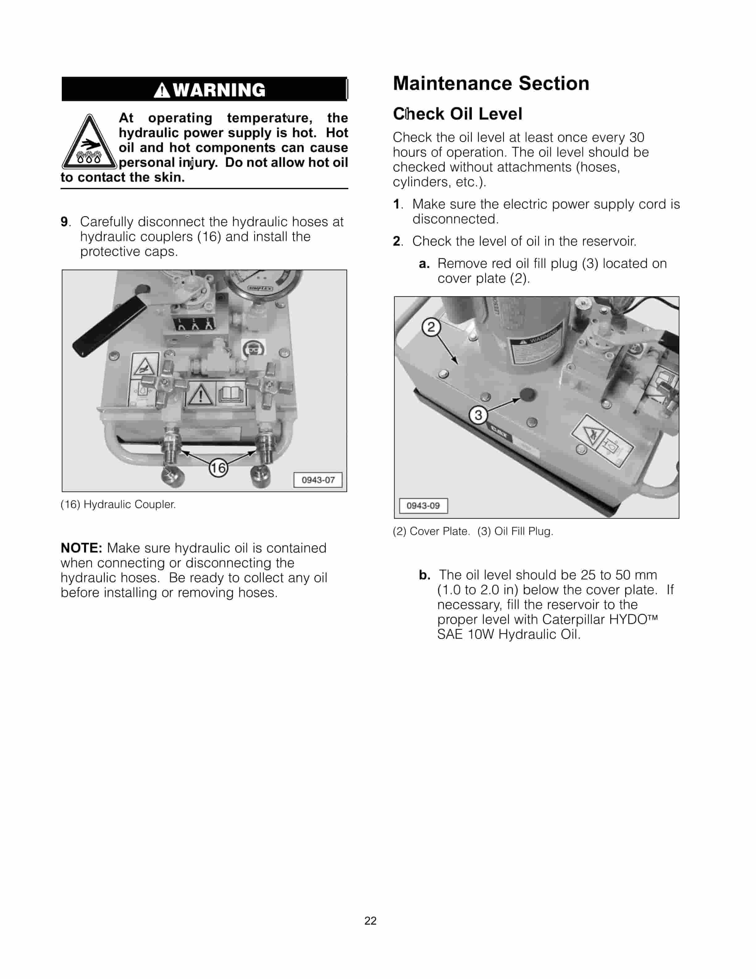 Caterpillar 277-7200 Hydraulic Pump Group Tool Operating Manual NEHS0943-4