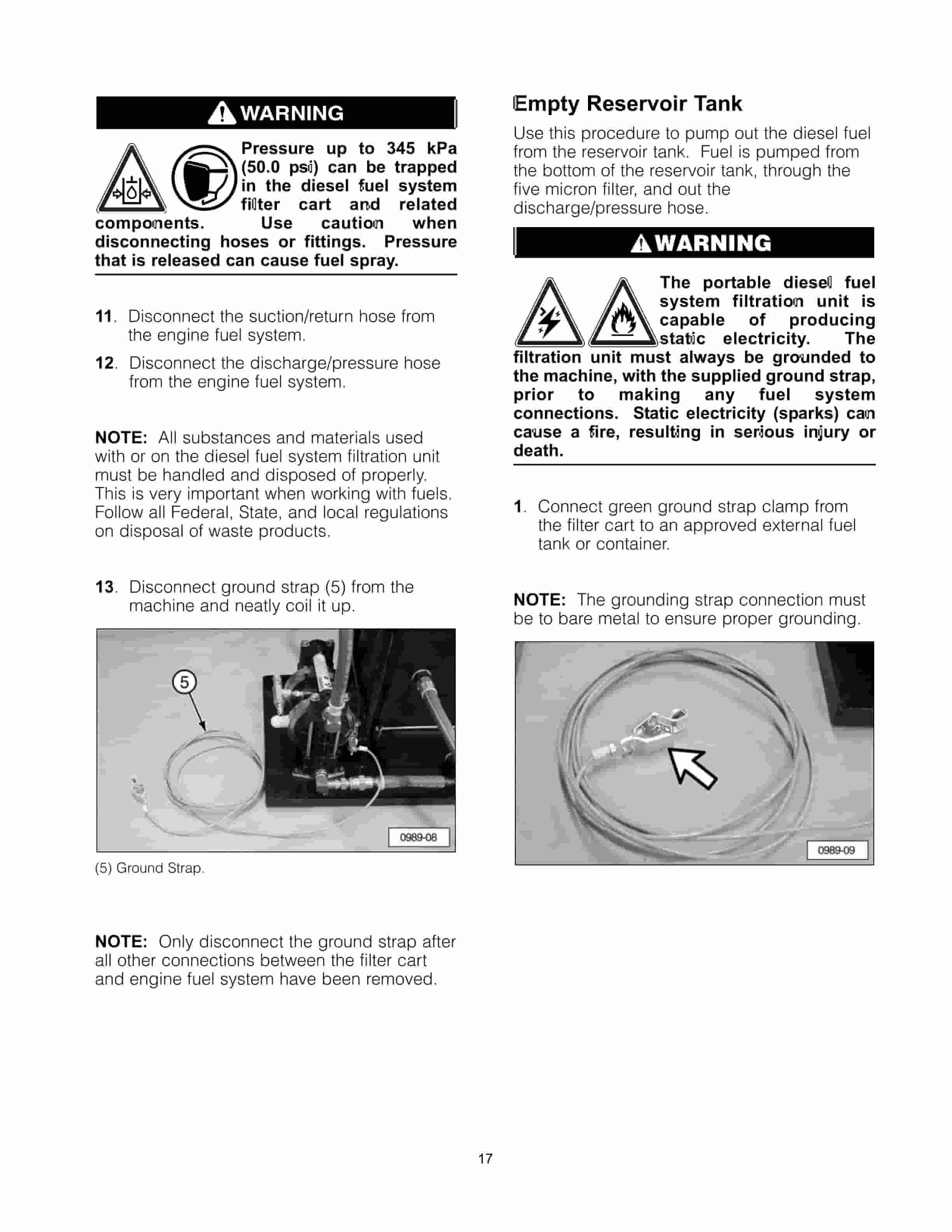 Caterpillar 295-5490 Portable Diesel Fuel System Filtration Unit Tool Operating Manual NEHS0989-3
