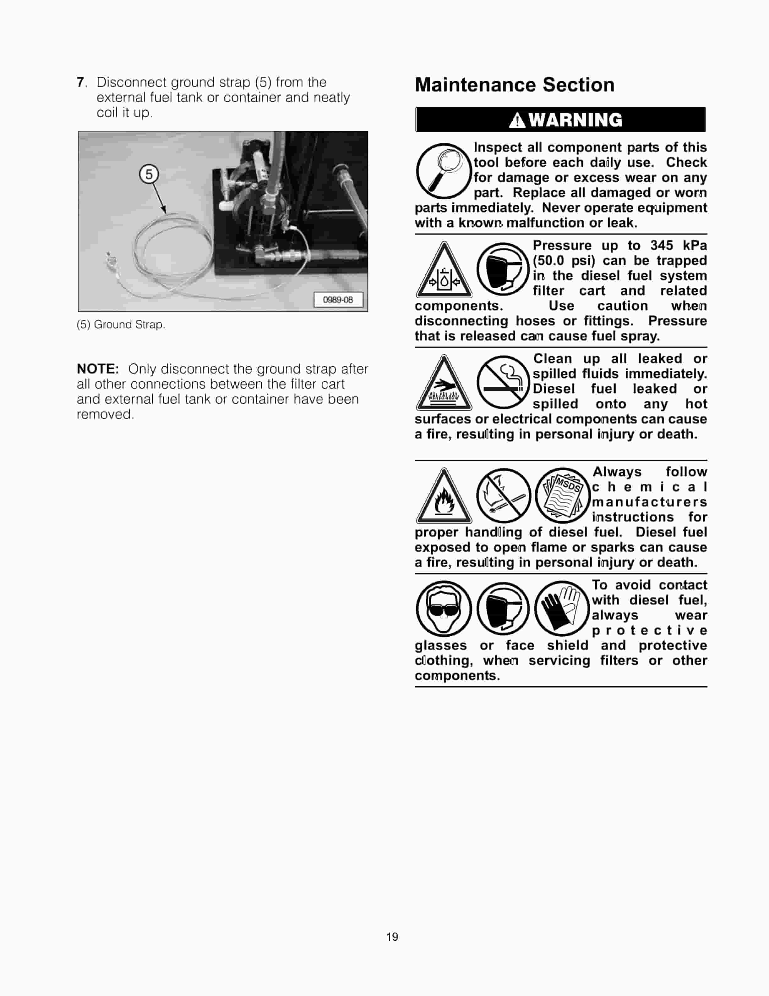 Caterpillar 295-5490 Portable Diesel Fuel System Filtration Unit Tool Operating Manual NEHS0989-4