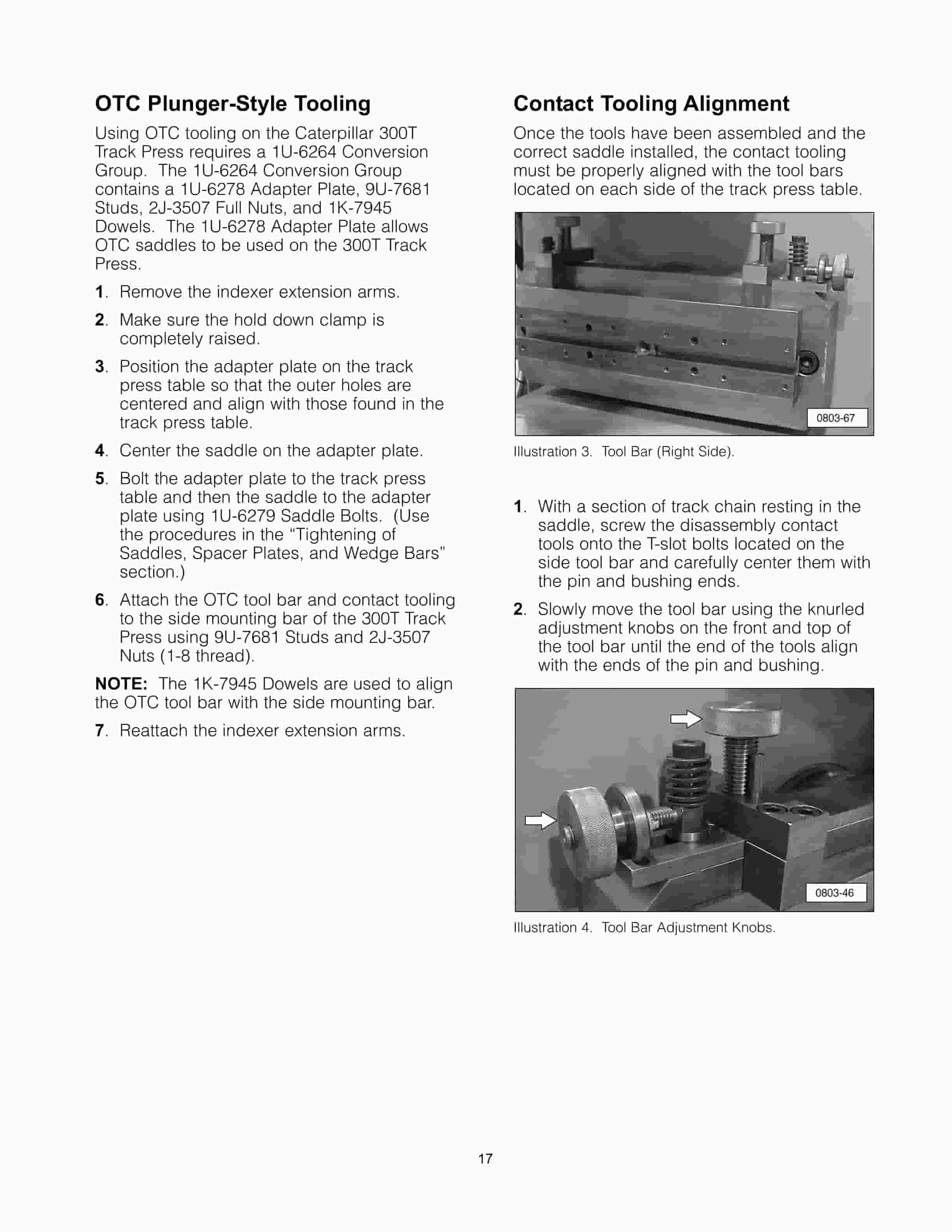 Caterpillar 300T Track Press Tool Operating Manual NEHS0826-3