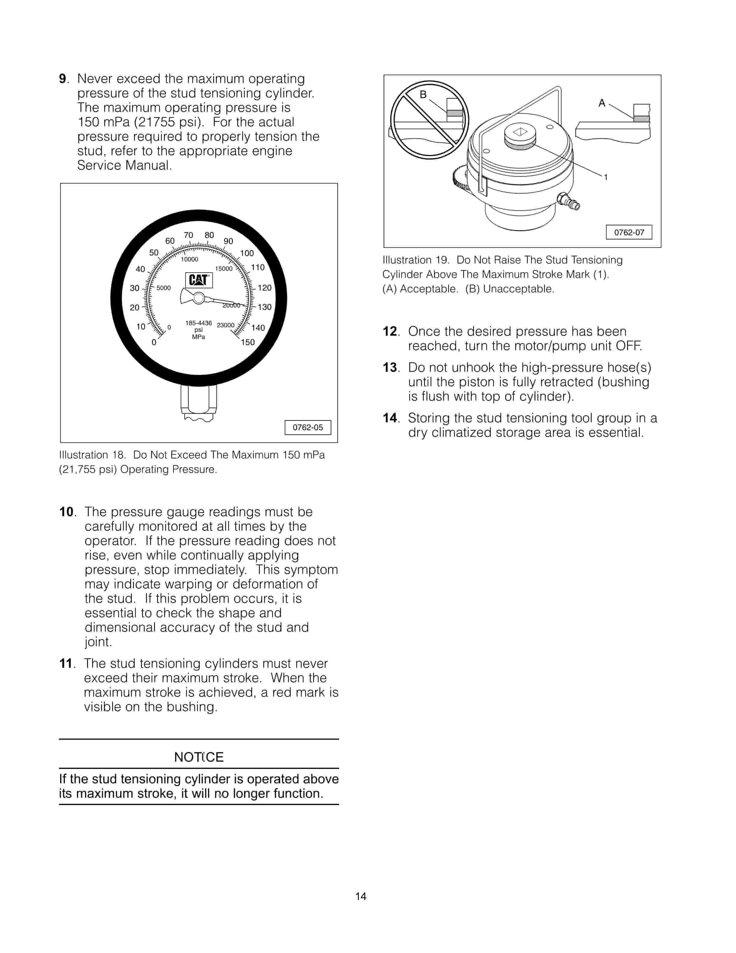 Caterpillar 301-5215 Stud Tensioner Tooling Group Used on 3600 Engines Tool Operating Manual NEHS0866-01-3