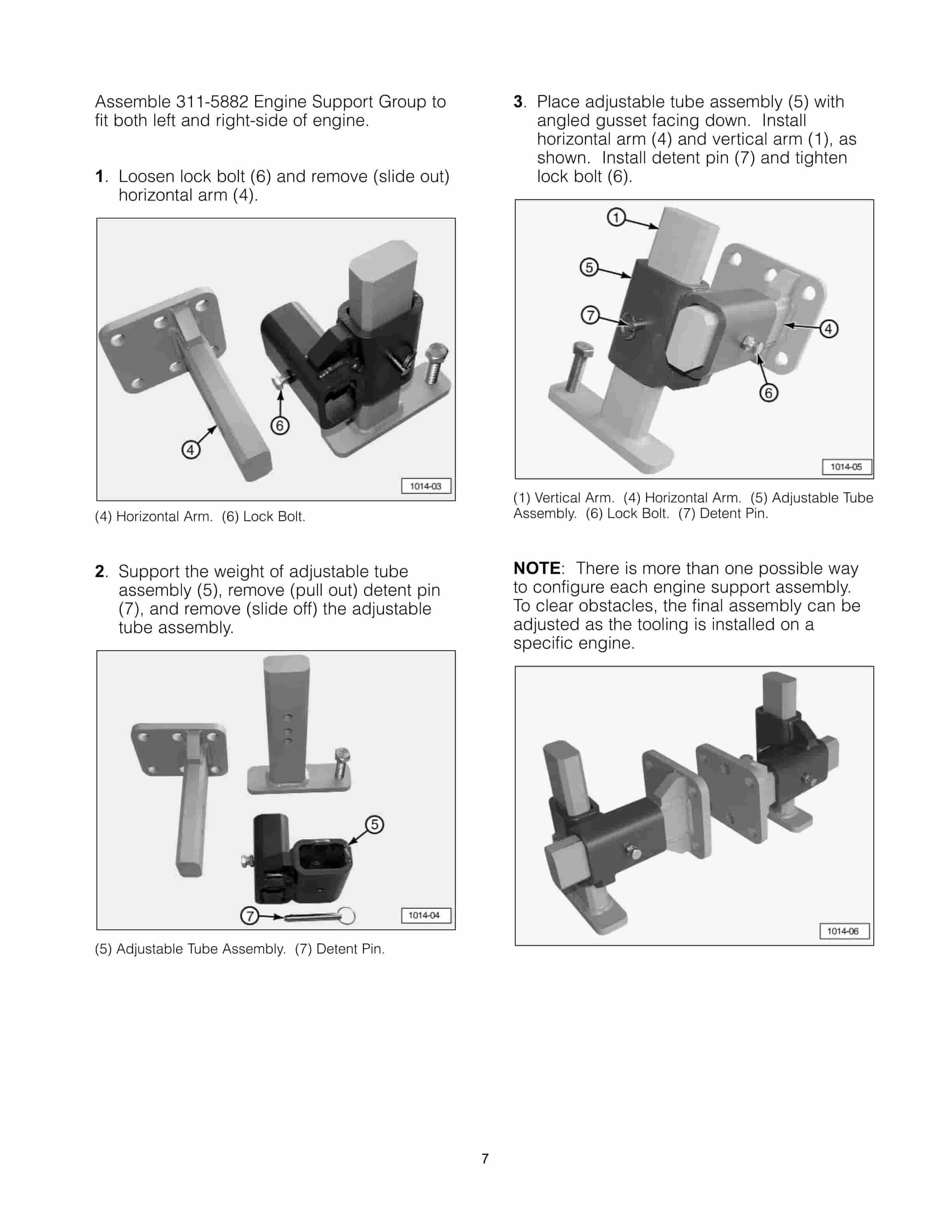 Caterpillar 311-5882 Engine Support Group Tool Operating Manual NEHS1014-2