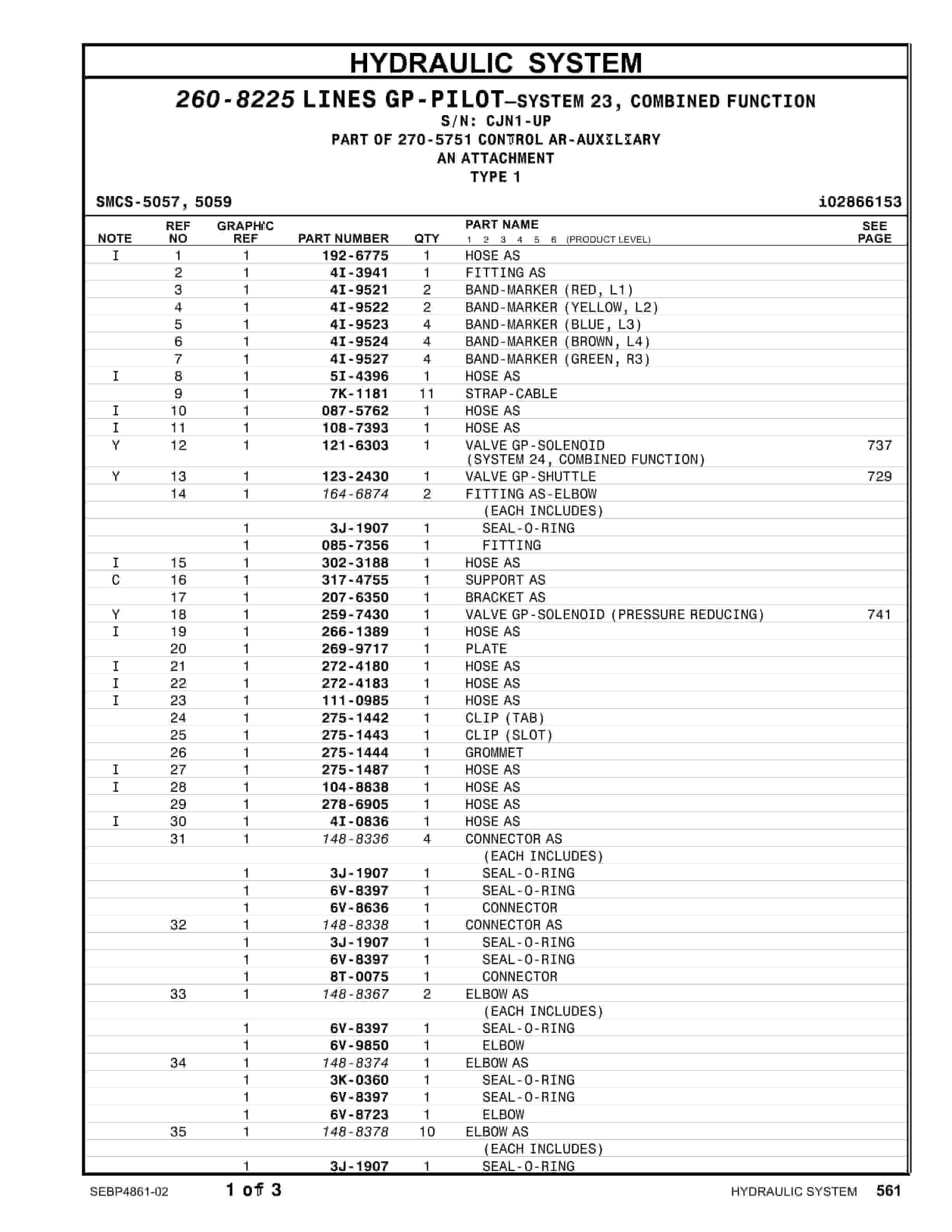 Caterpillar 315D L Excavator Parts Manual SEBP4861-02-2